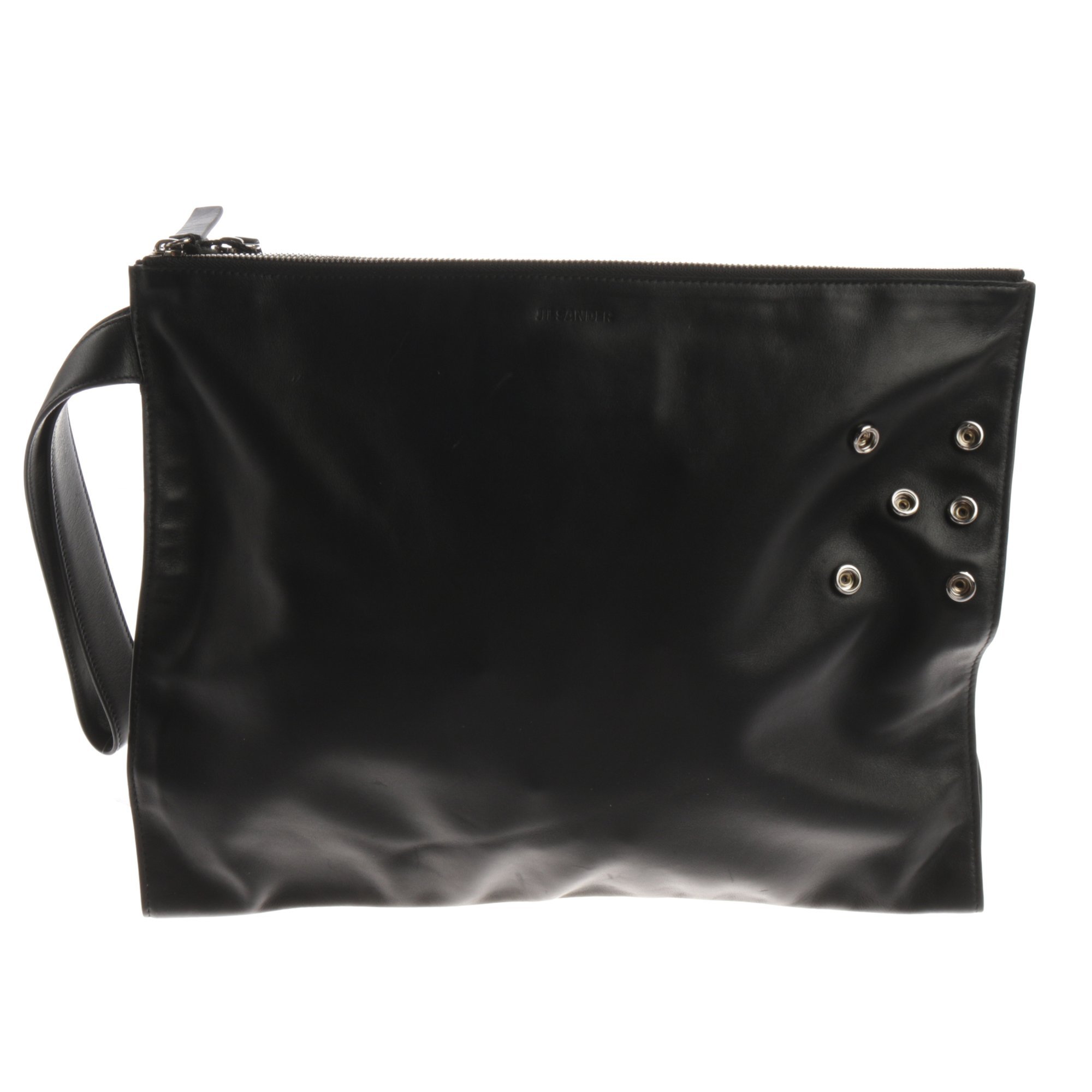 Leather clutch bag