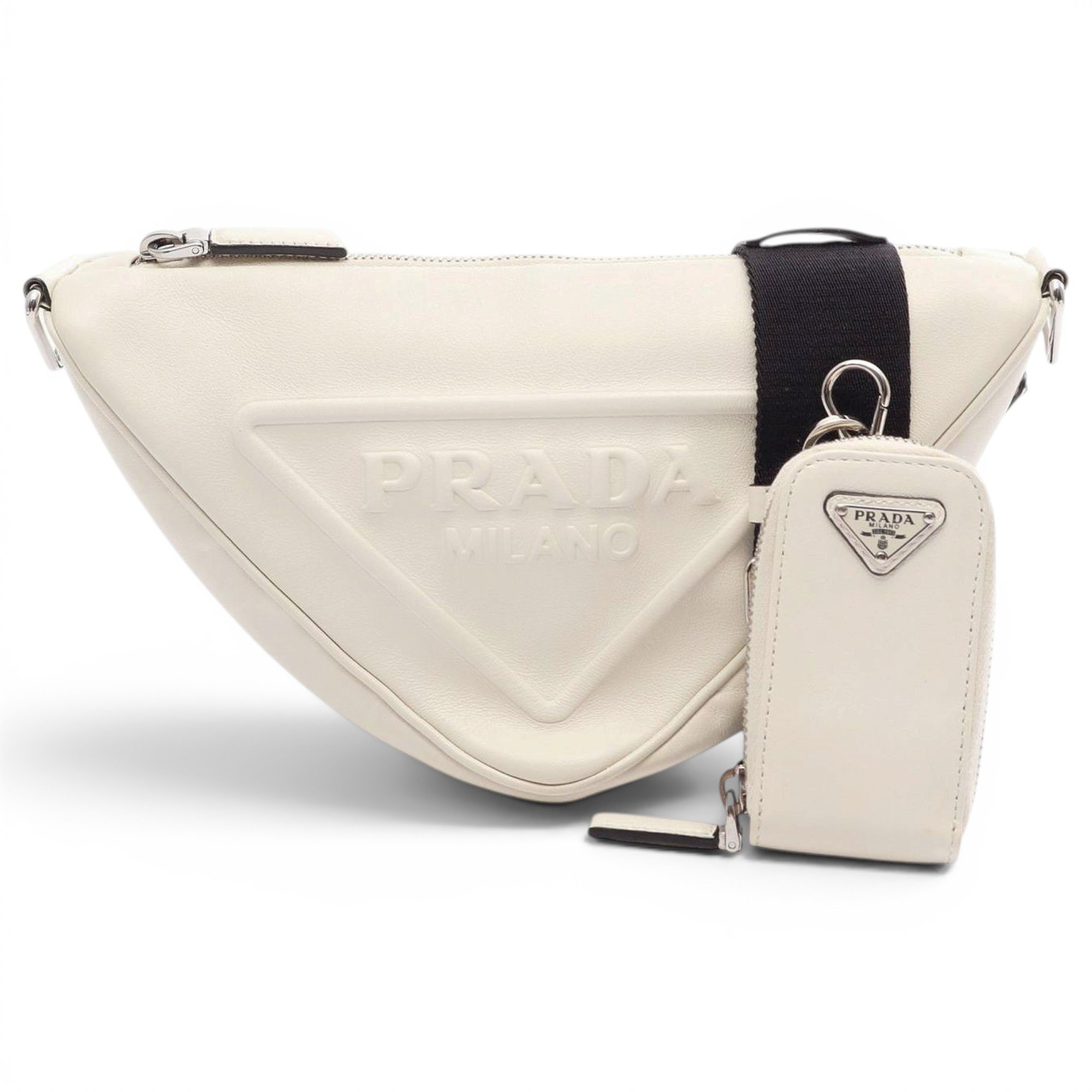 Triangle leather handbag