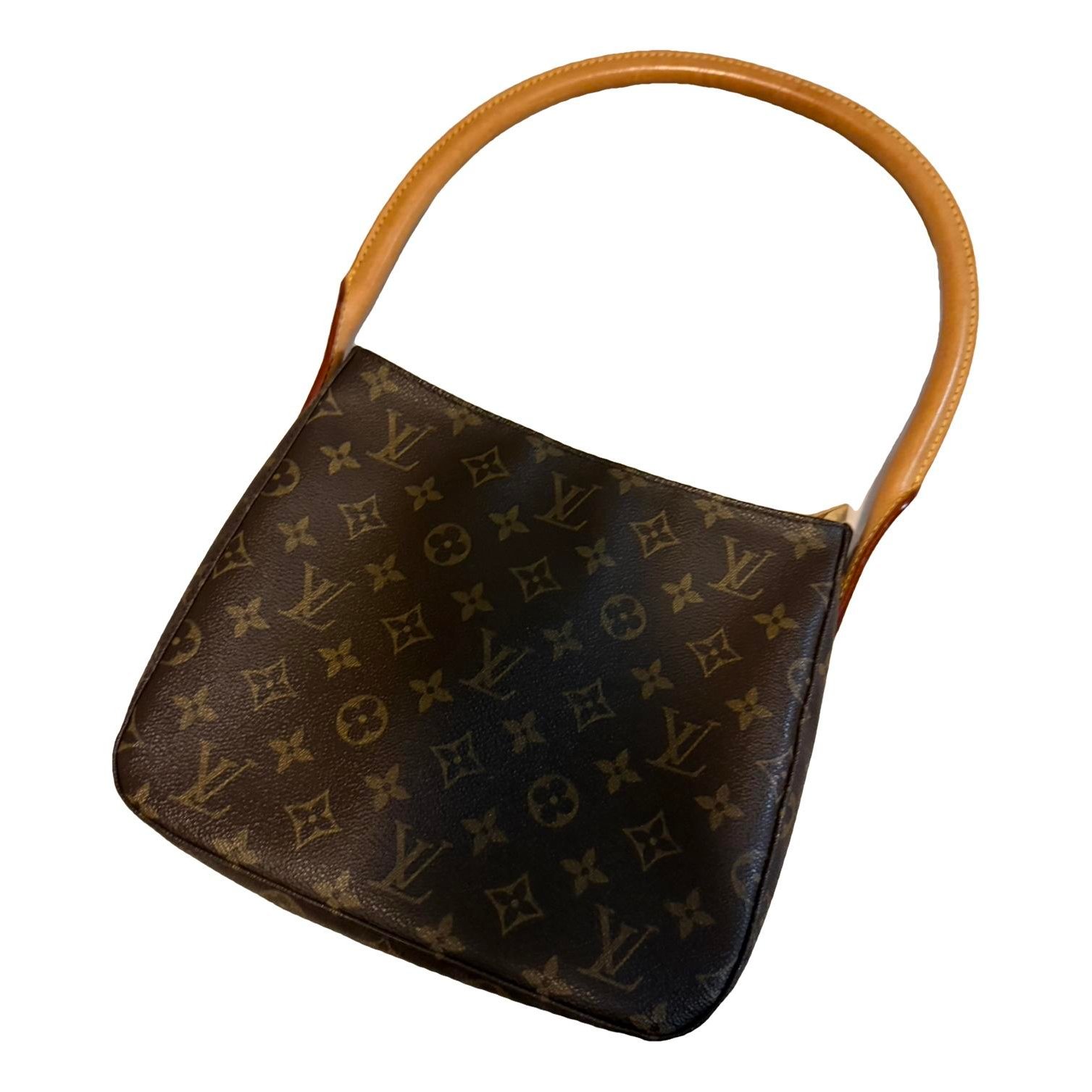 Looping patent leather handbag