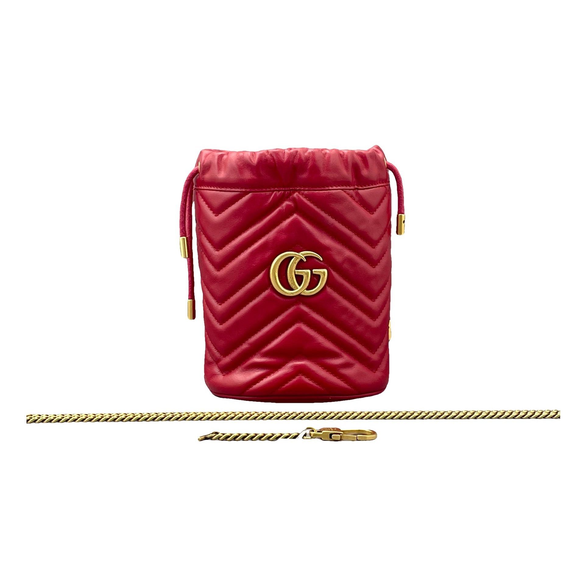 GG Marmont Chain Bucket leather handbag