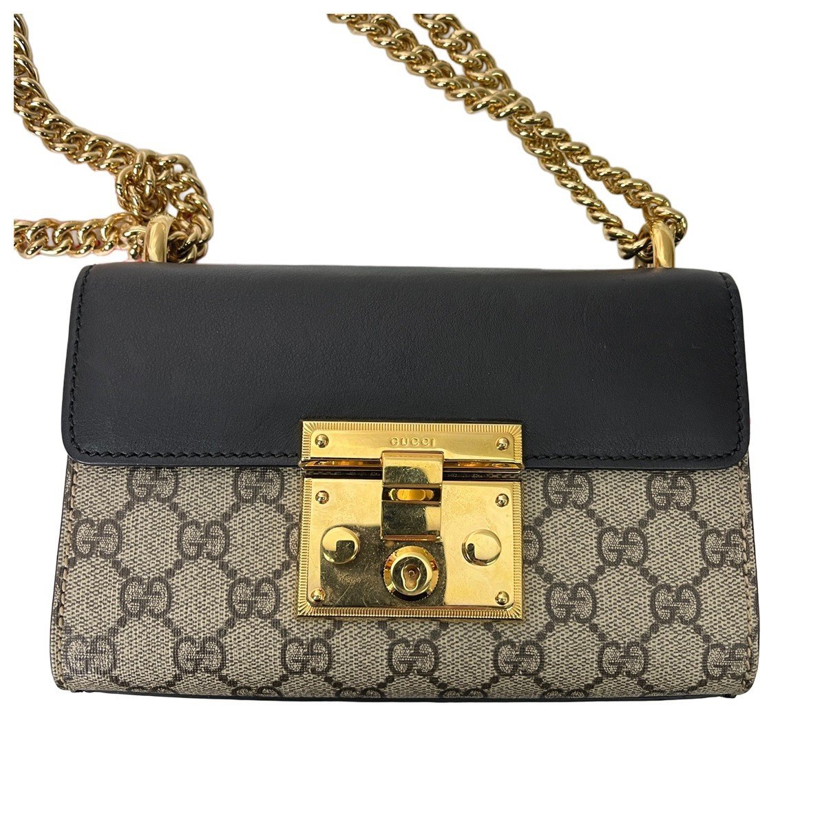 Padlock leather handbag