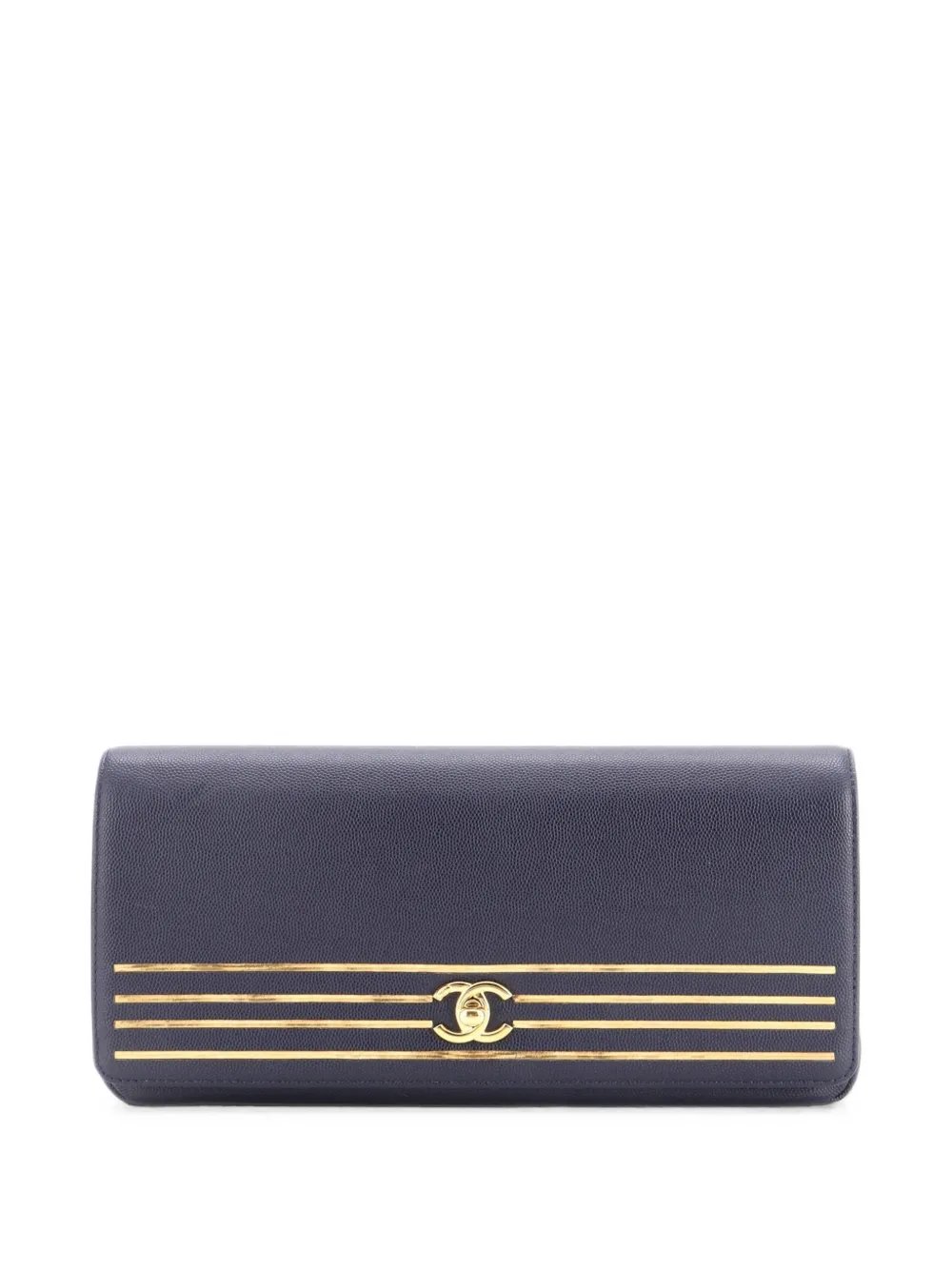 Captain Gold Embroidered Caviar clutch bag