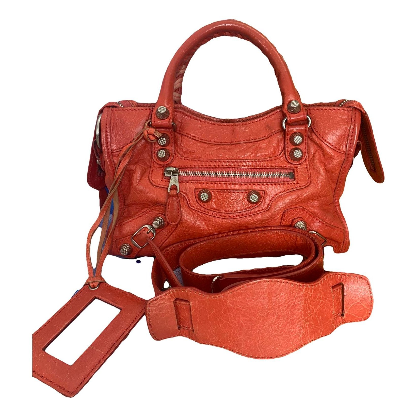 City leather handbag