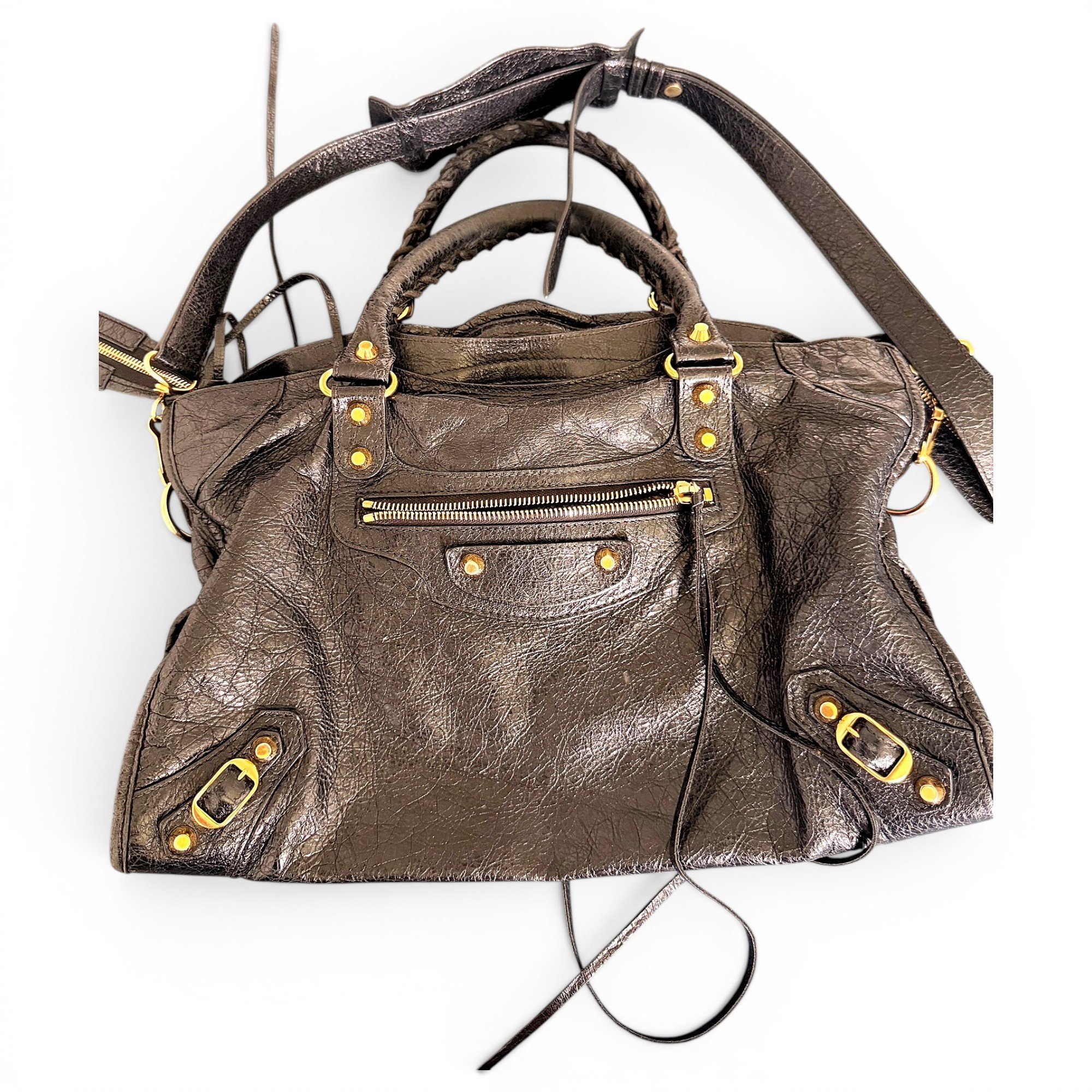 City leather handbag