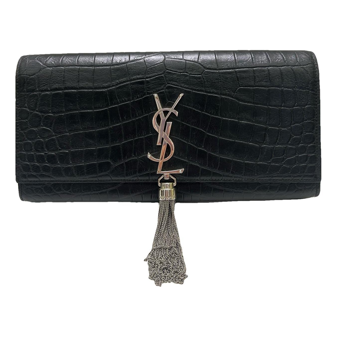Leather clutch bag