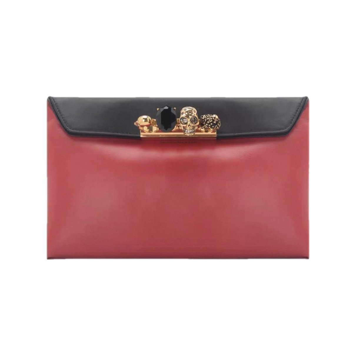 Knuckle leather clutch bag
