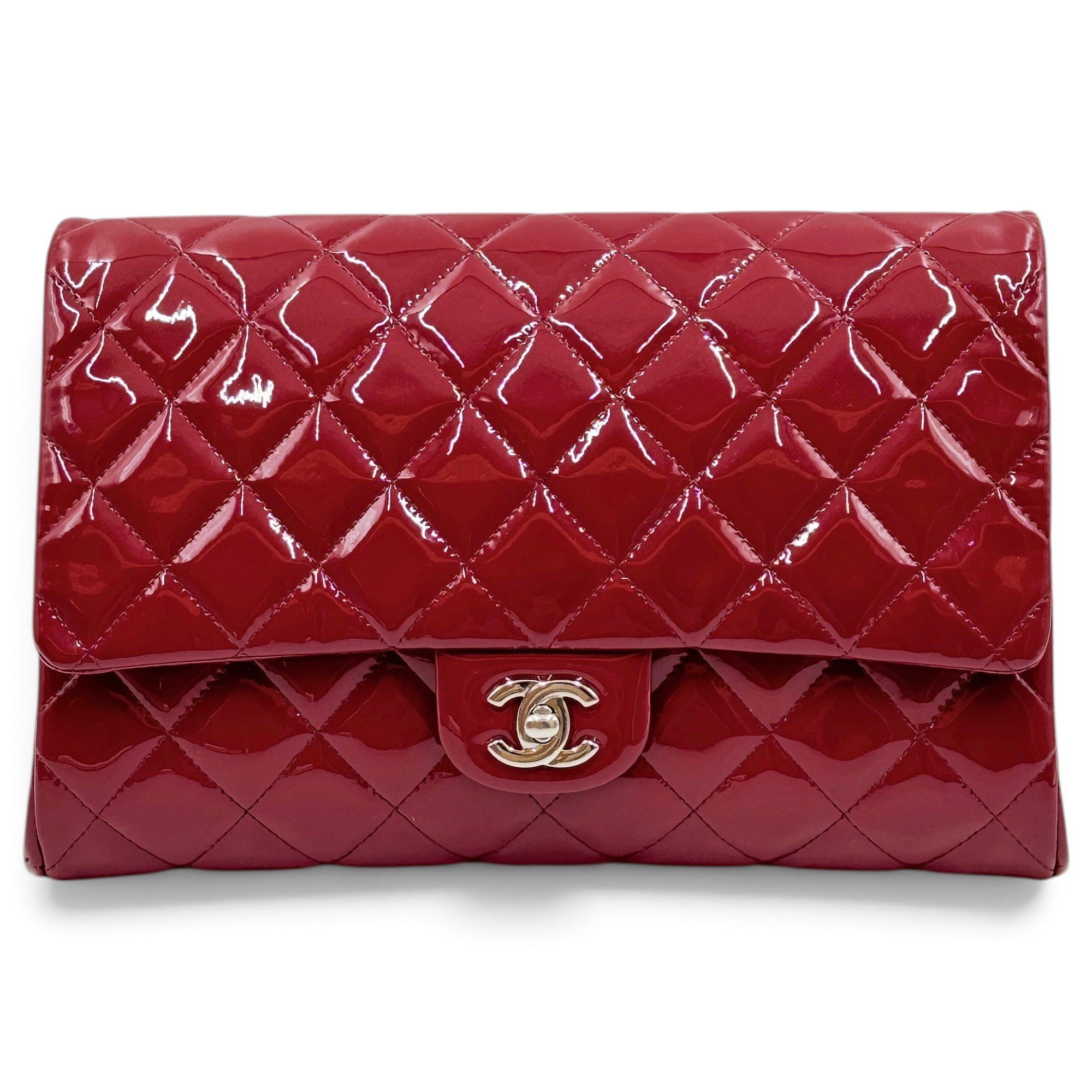 Patent leather clutch bag