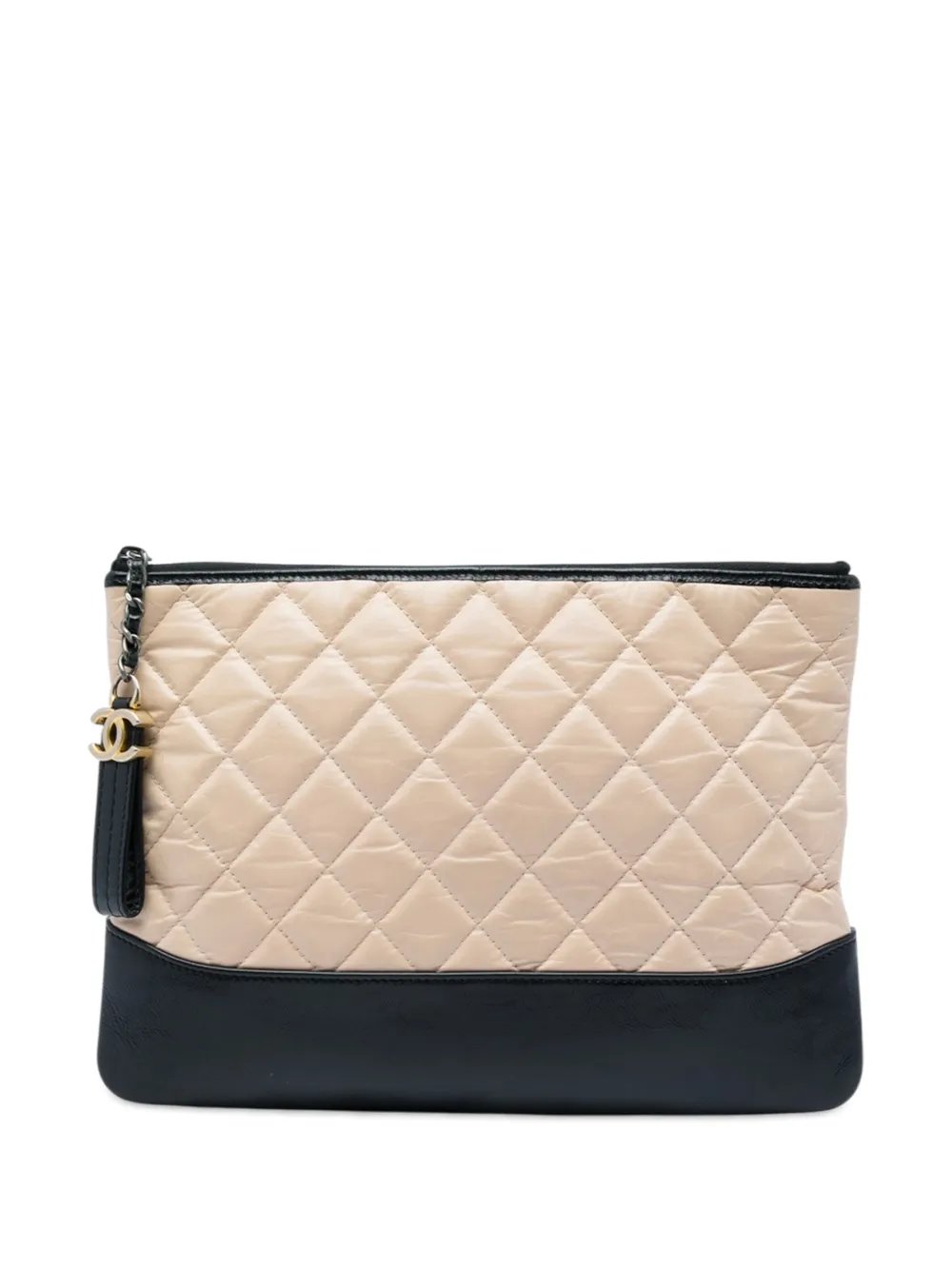 2018 Medium Bicolor Quilted Aged Calfskin Gabrielle O Case clutch bag