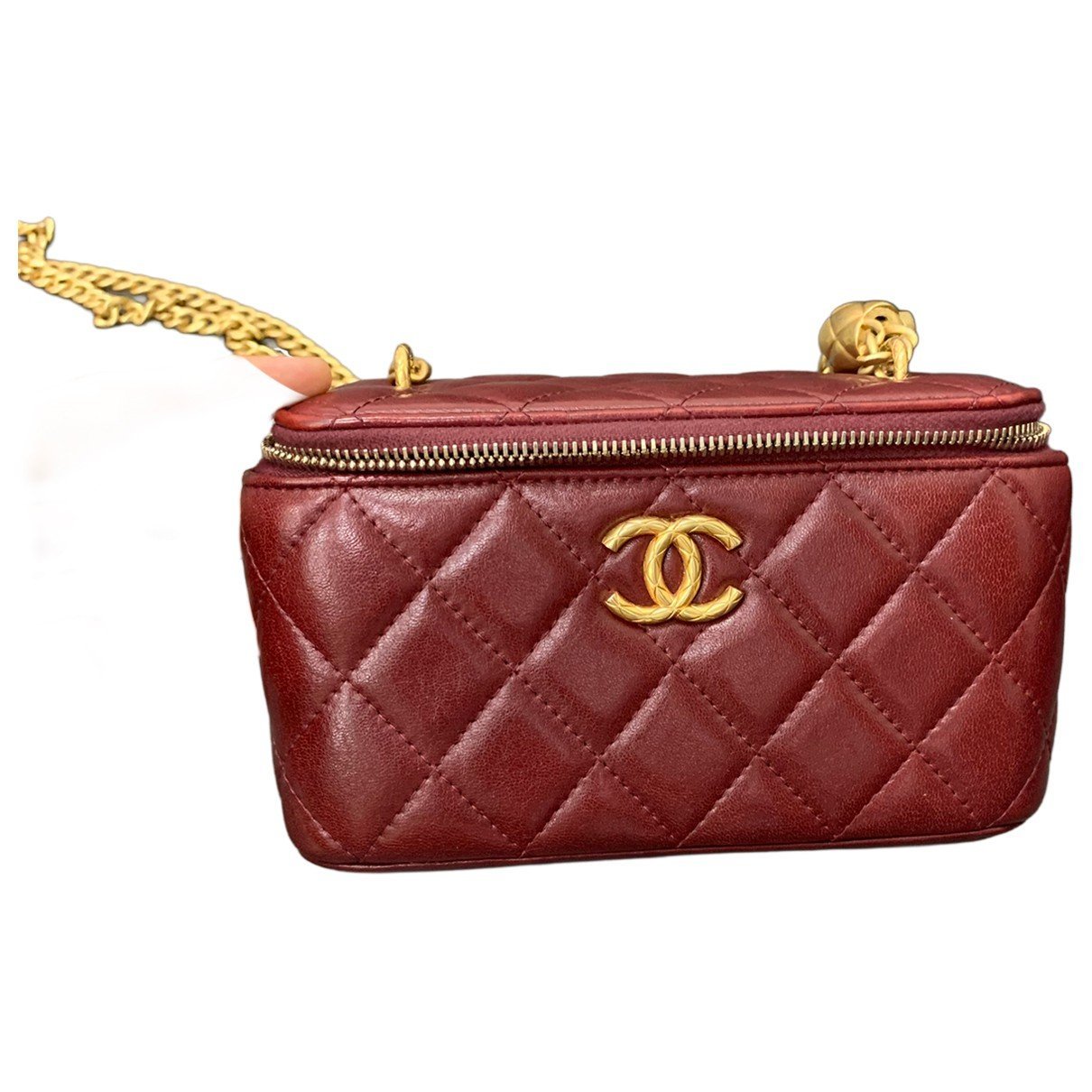 Vanity leather handbag