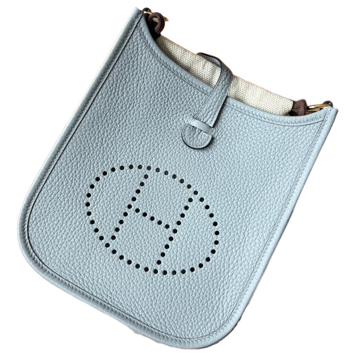 Hermes Evelyne Handbag Bleu Lin