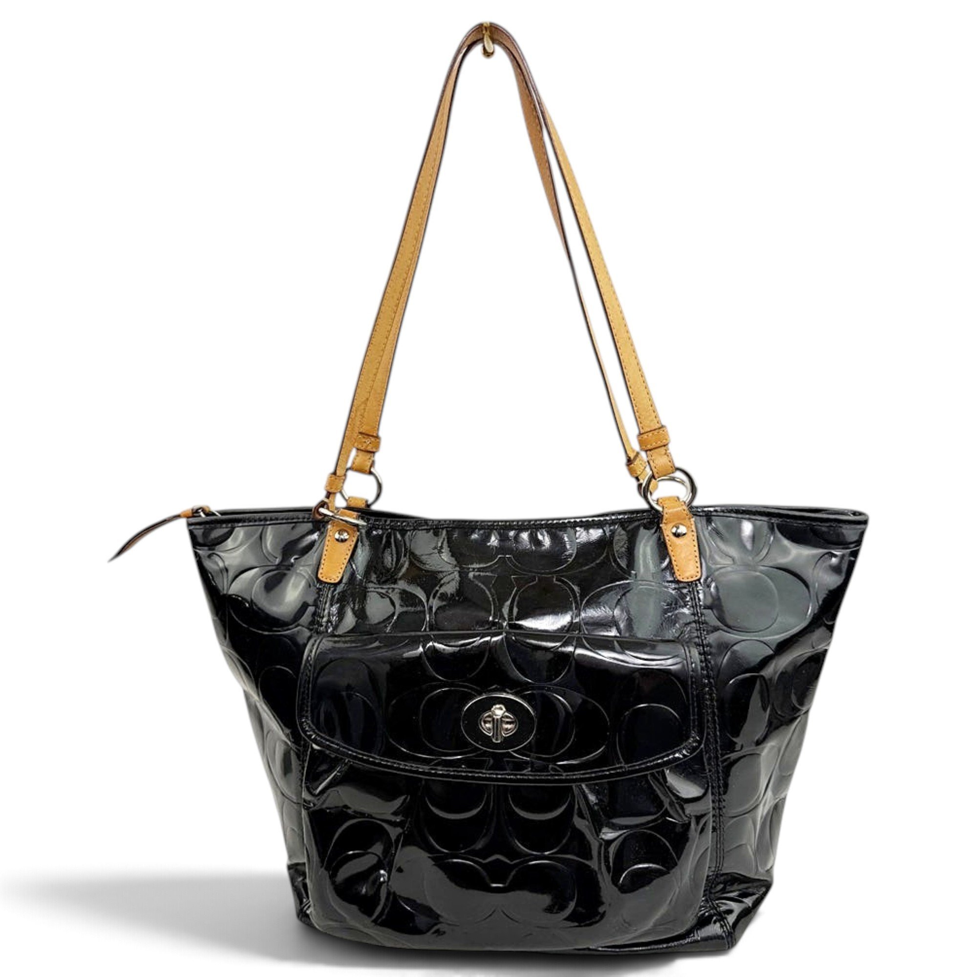 Patent leather tote