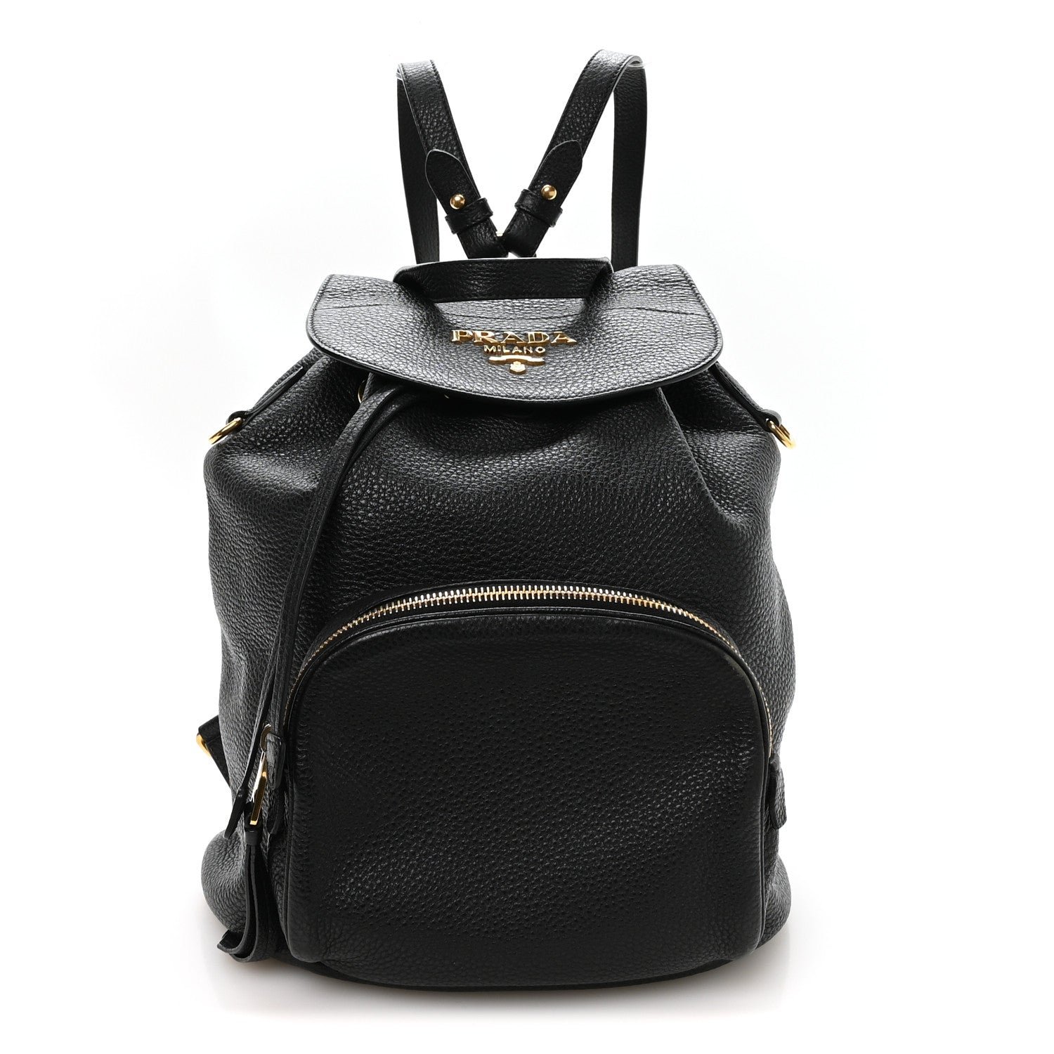 Prada Vitello Daino Backpack Black