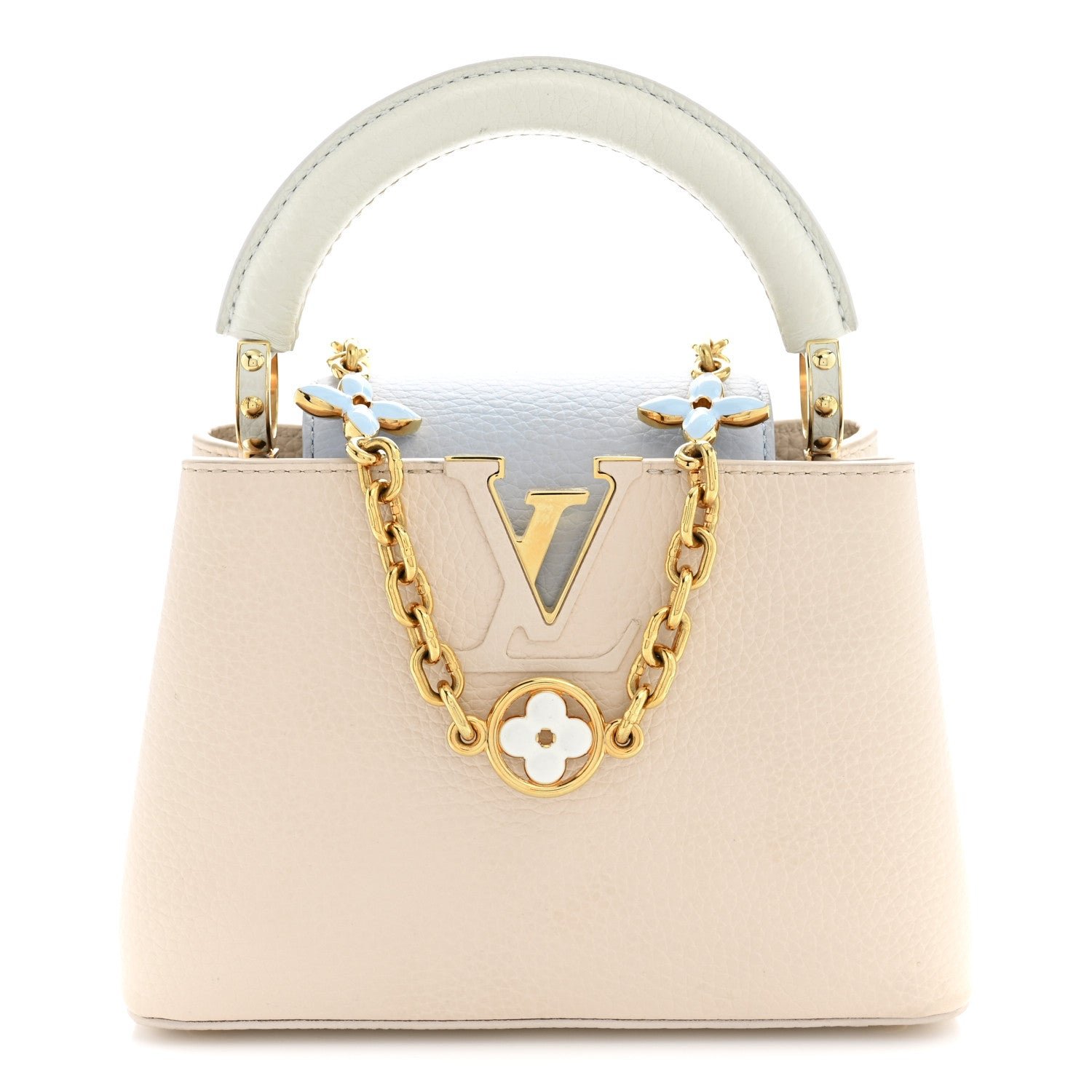 Louis Vuitton Taurillon LV Capucines Mini Blush Olyme Blue White