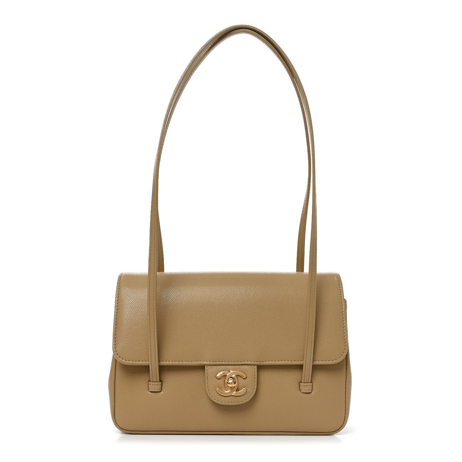 Chanel Shiny Caviar Preppy Coco Small Flap Beige