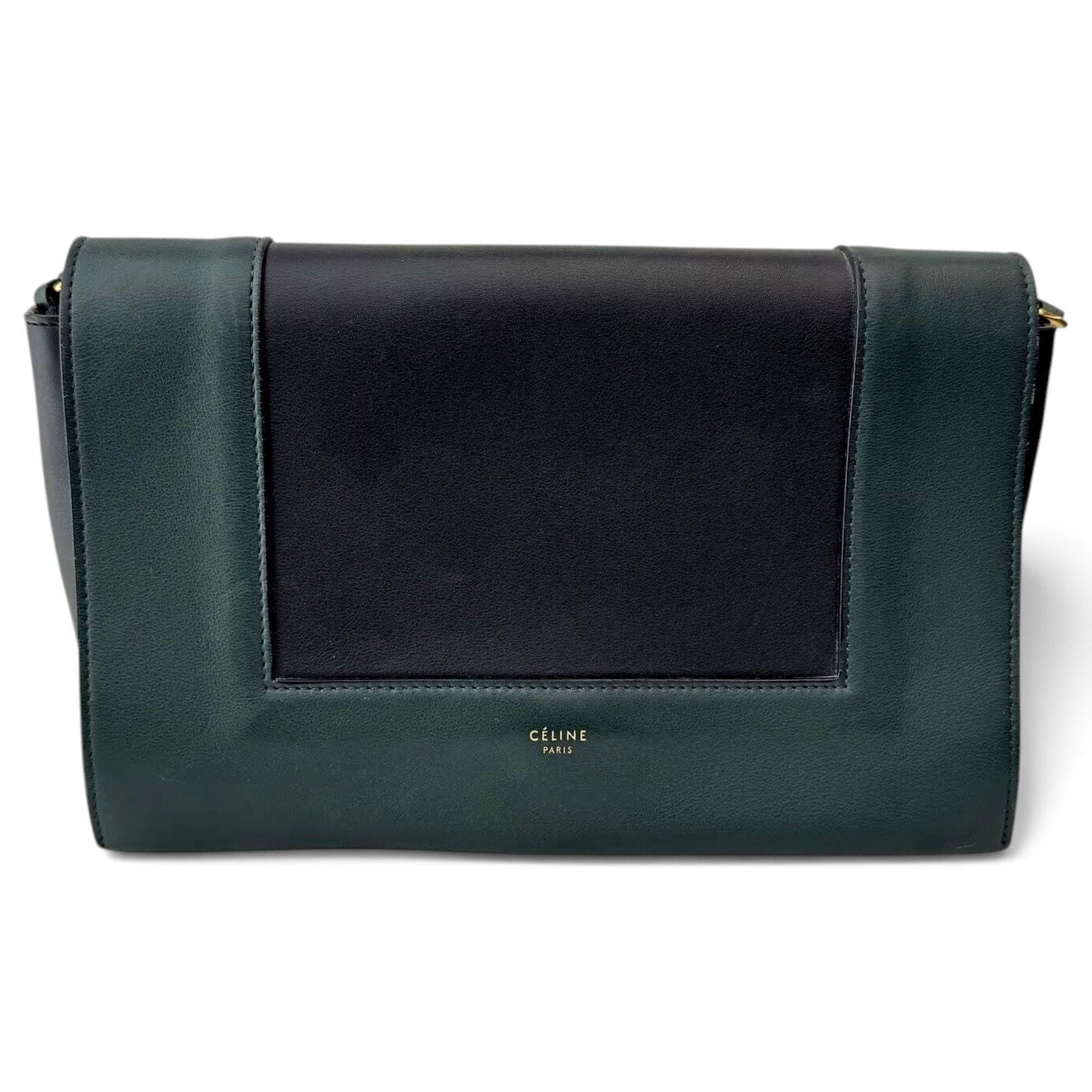 Frame leather handbag