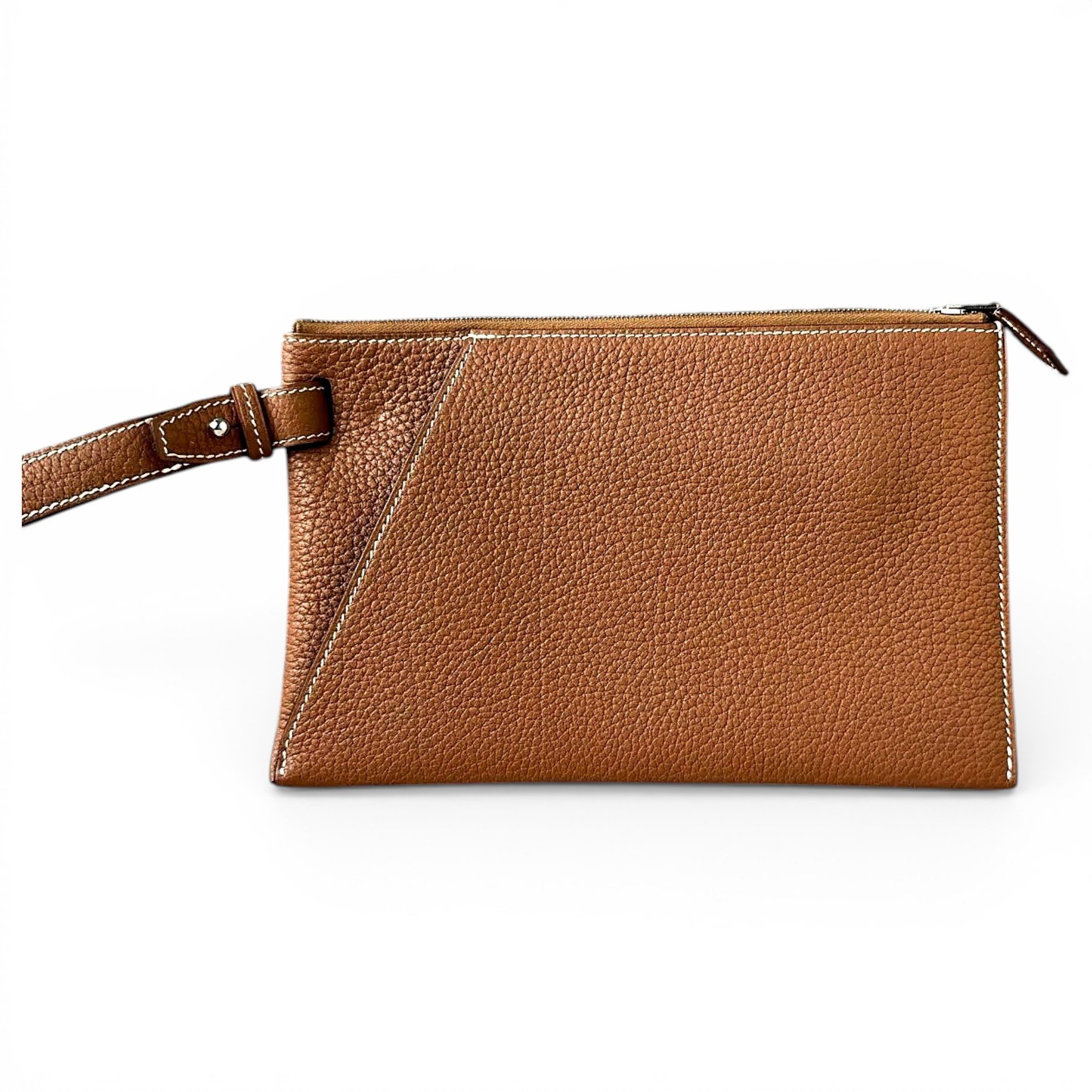 Leather clutch bag
