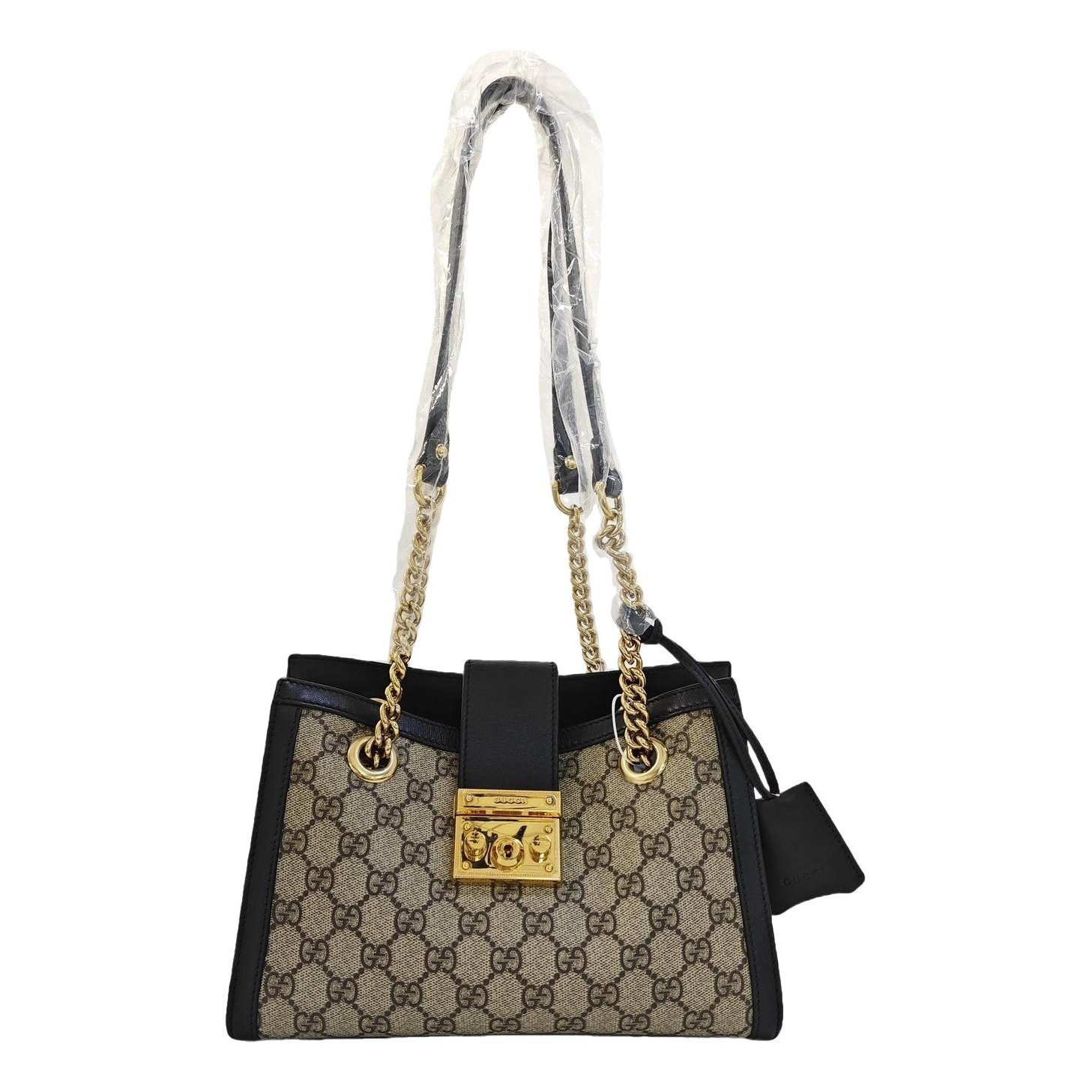 Padlock leather handbag