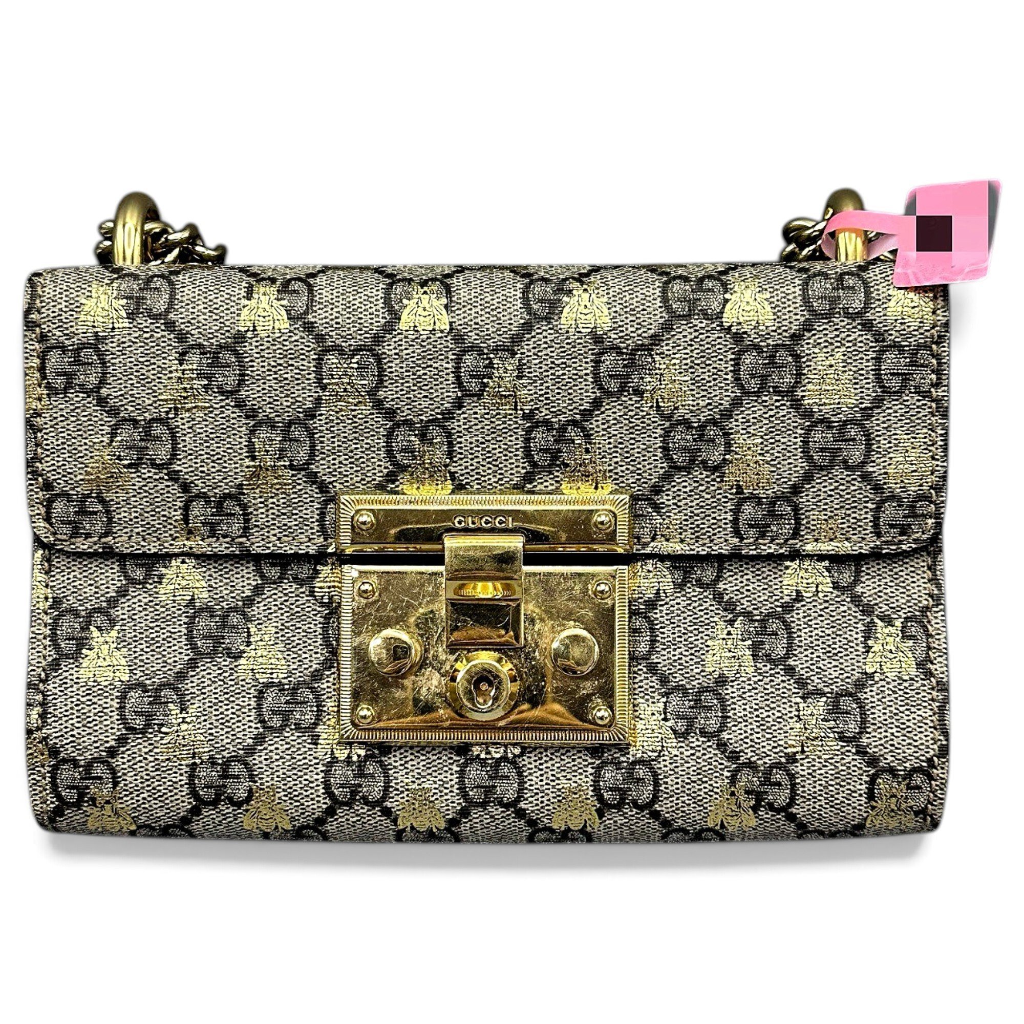Padlock leather handbag