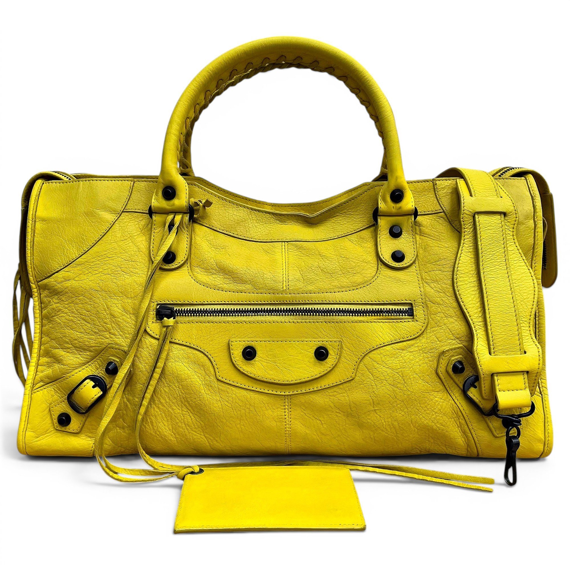 City leather handbag