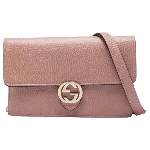 Interlocking leather crossbody bag