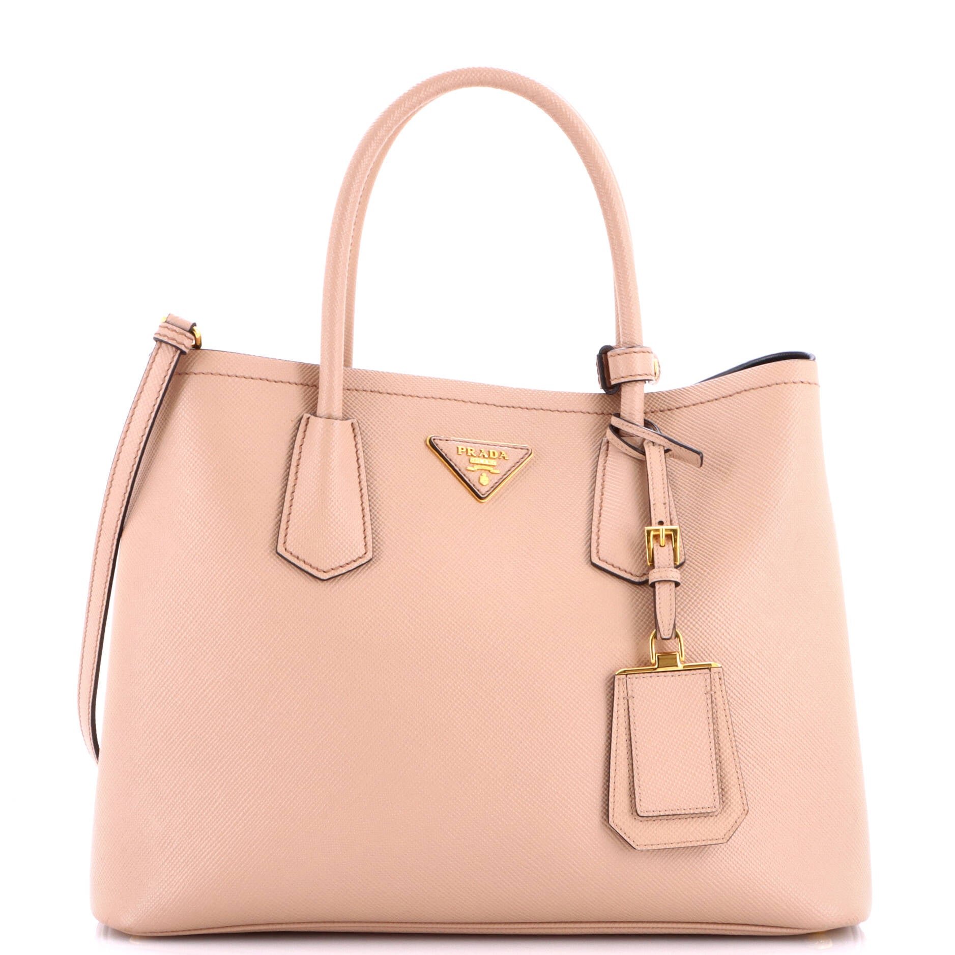 Cuir Double Tote Saffiano Leather Medium