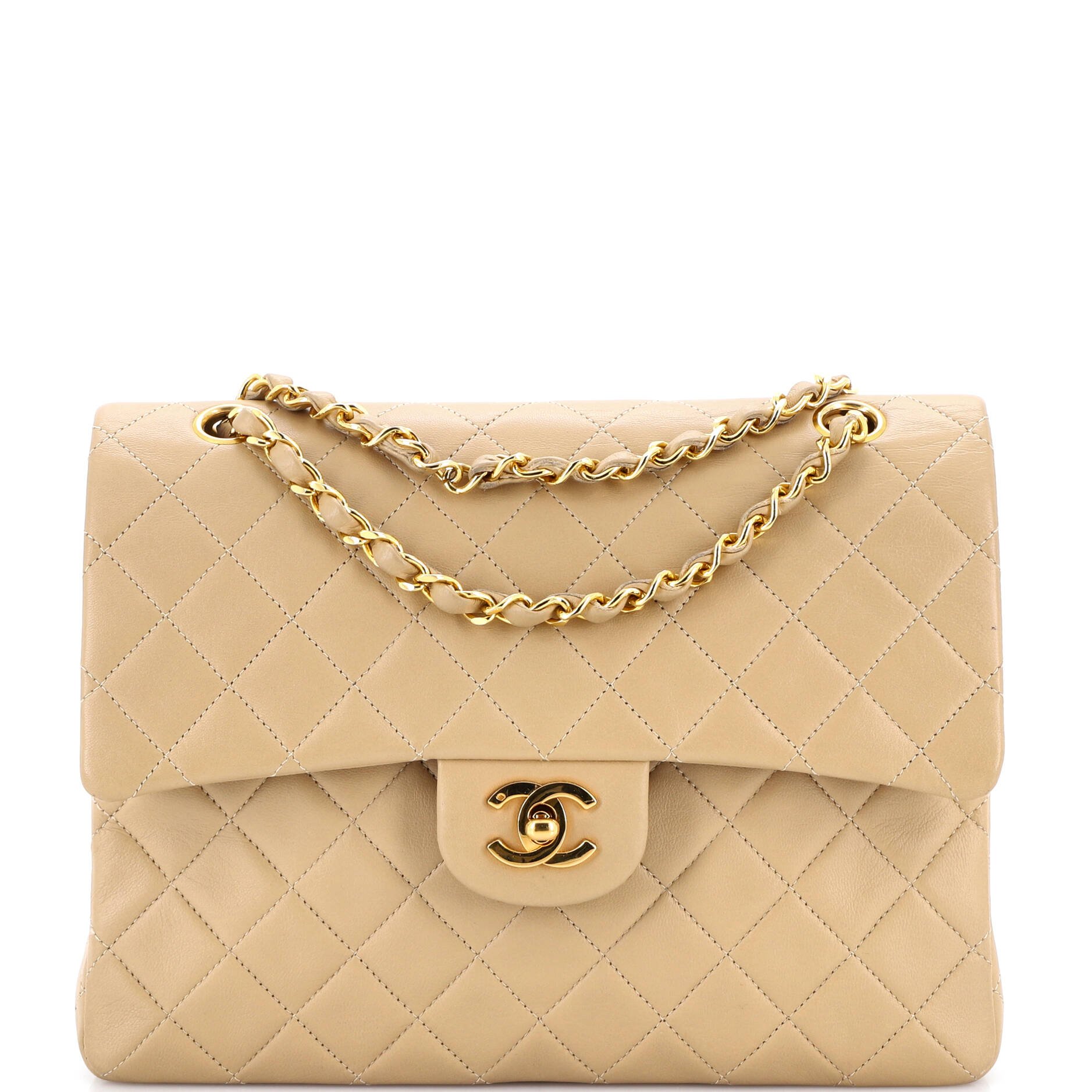 Vintage Square CC Flap Bag Quilted Lambskin Medium