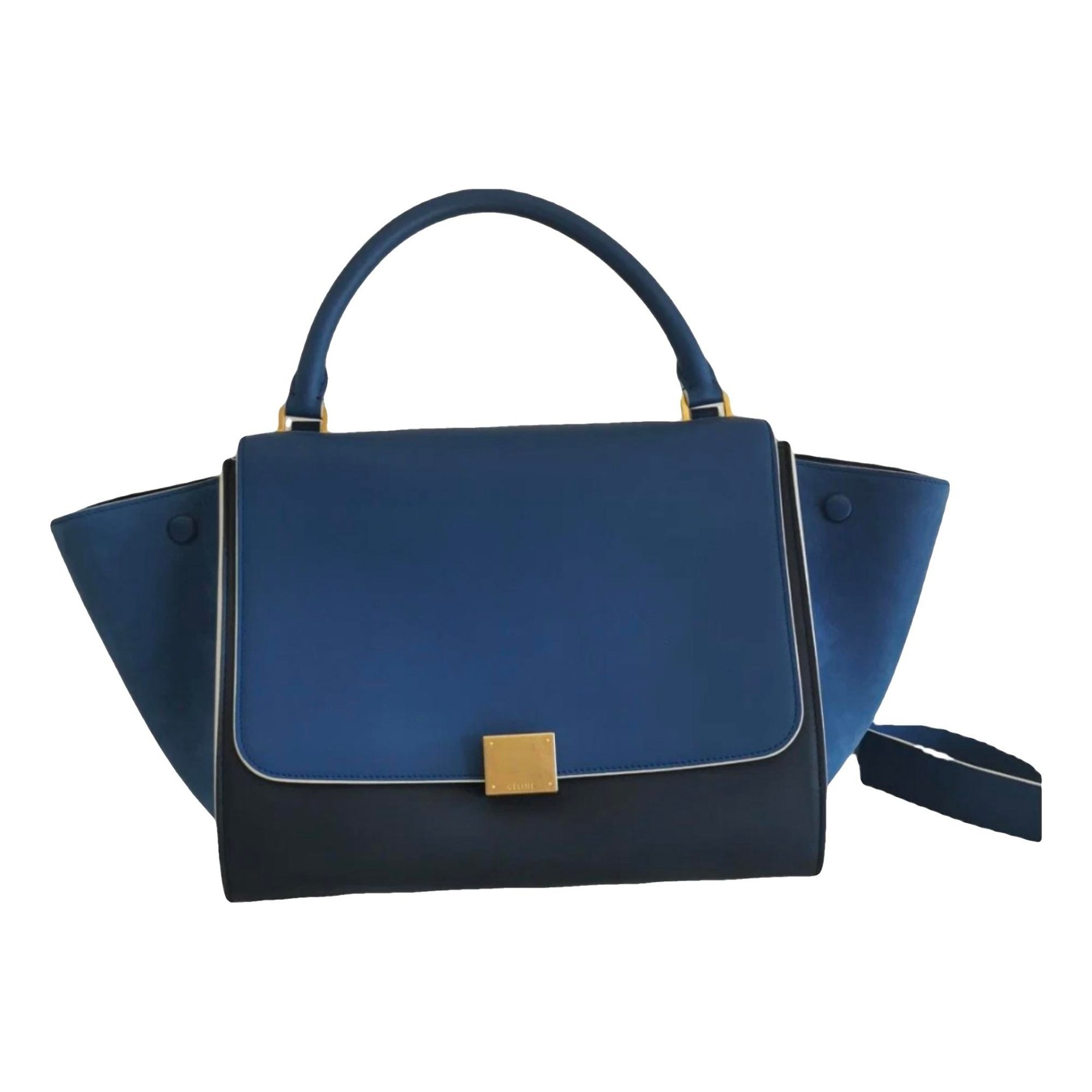 Trapèze leather handbag