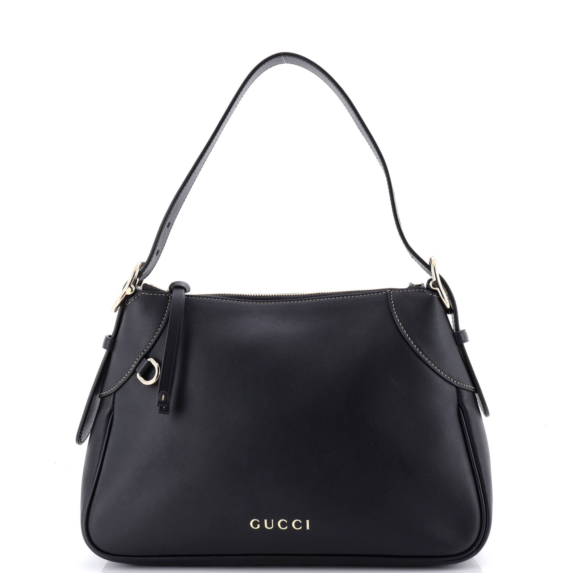 Gucci Emblem Shoulder Bag Leather Medium