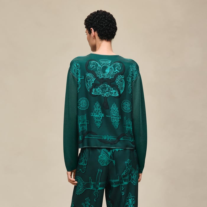 Vert Pin "Ferronnerie Remix" Long-sleeve Twillaine Sweater