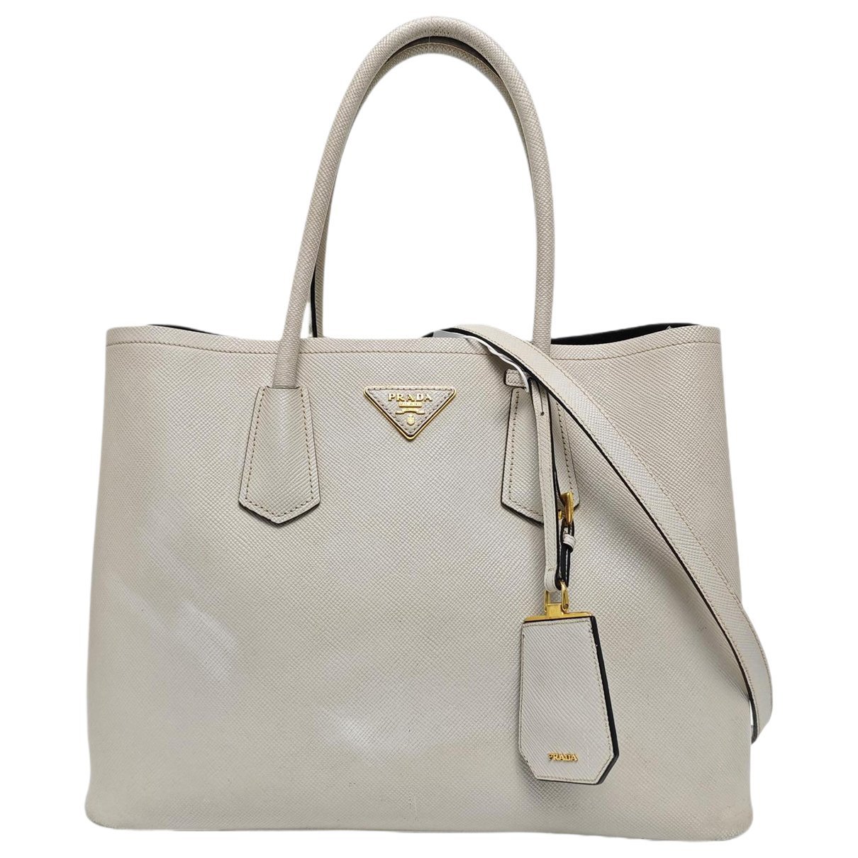 Double leather handbag