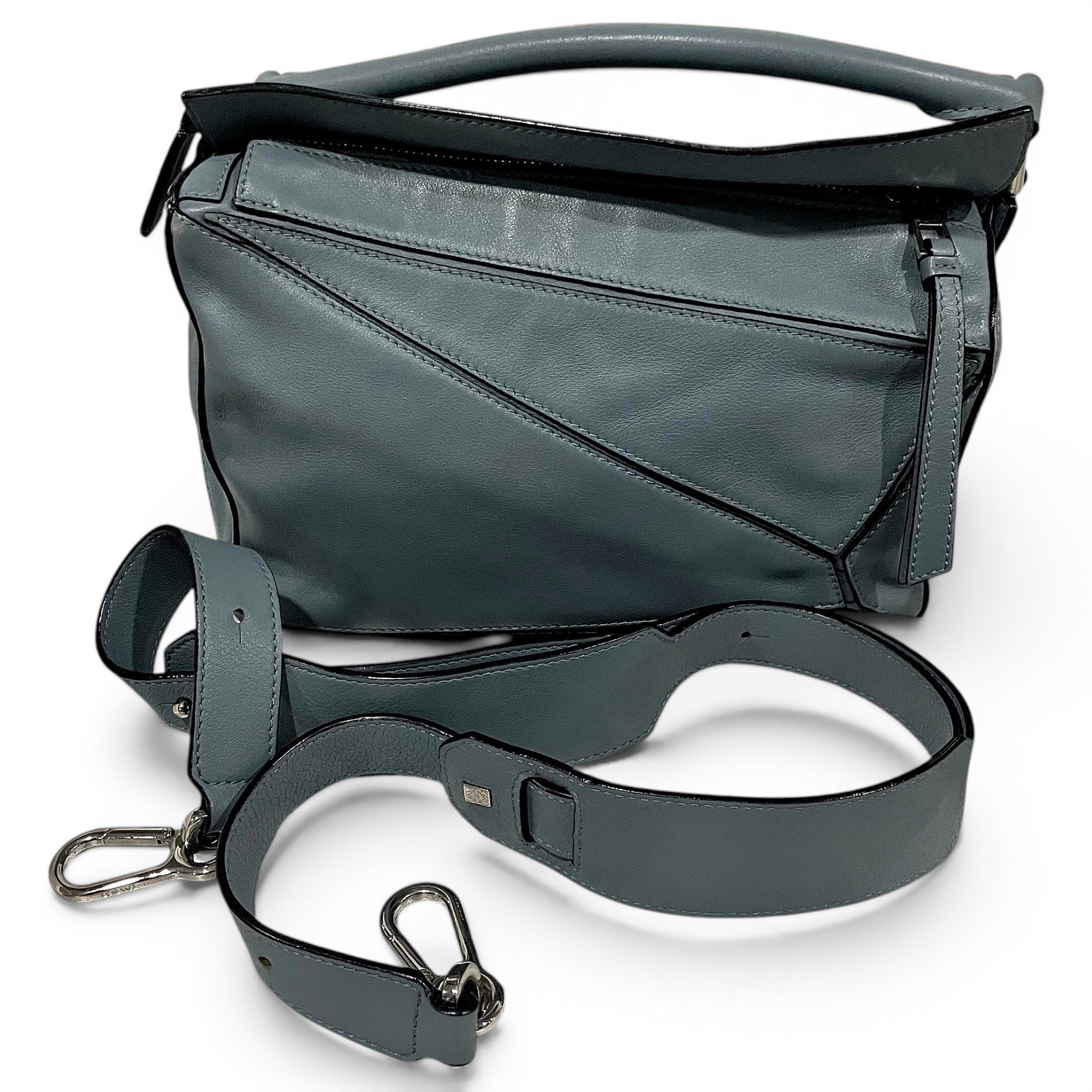 Puzzle leather handbag