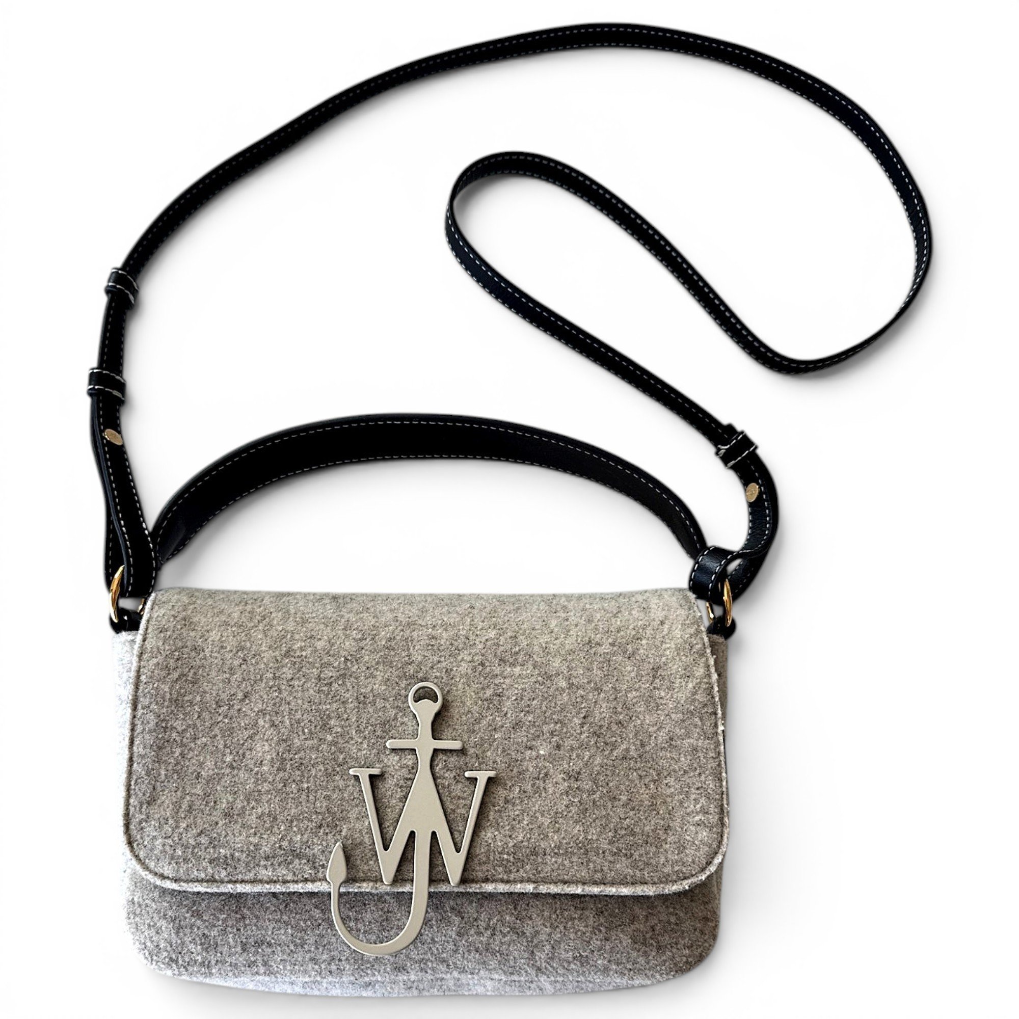 Logo wool handbag