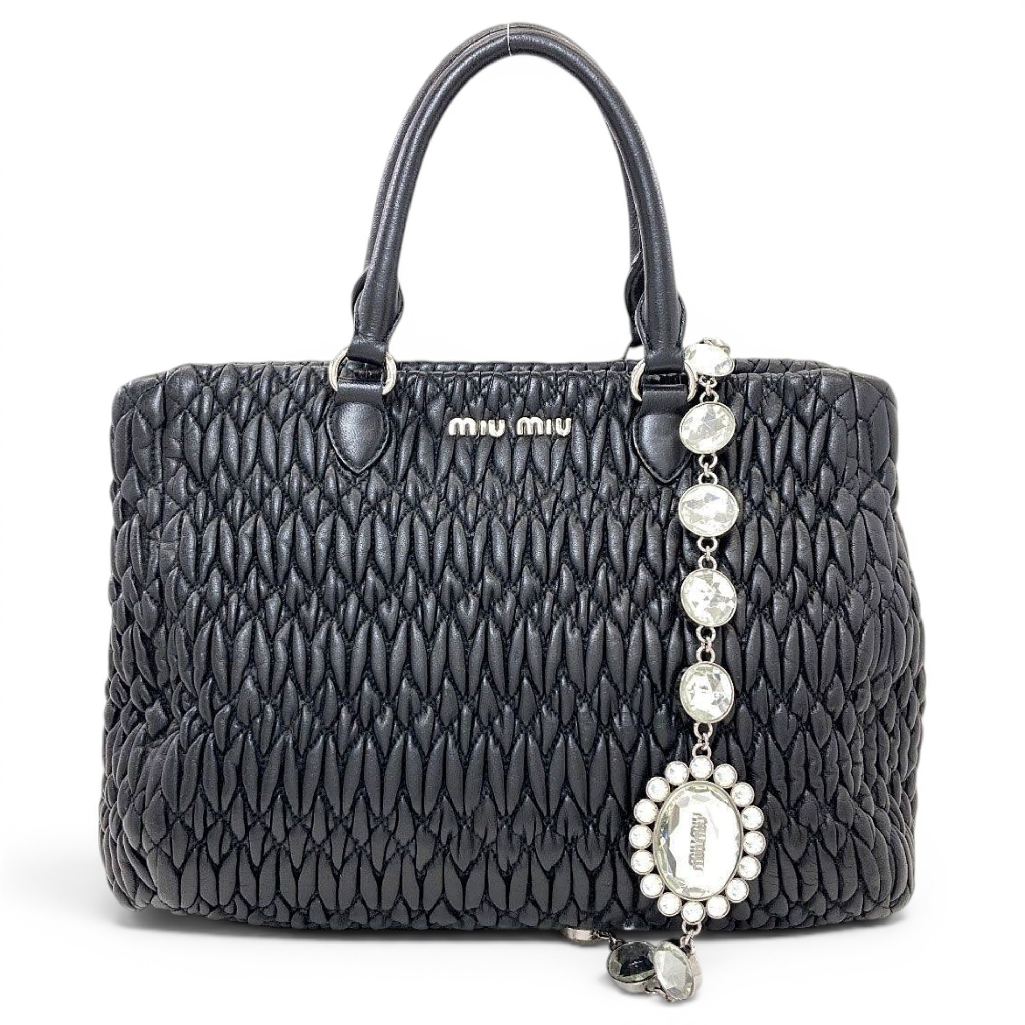 Miu Crystal leather tote
