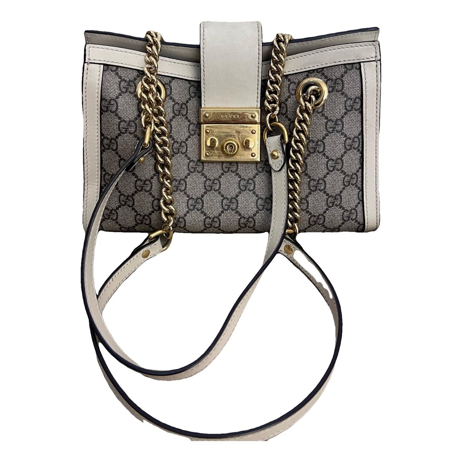 Padlock leather handbag