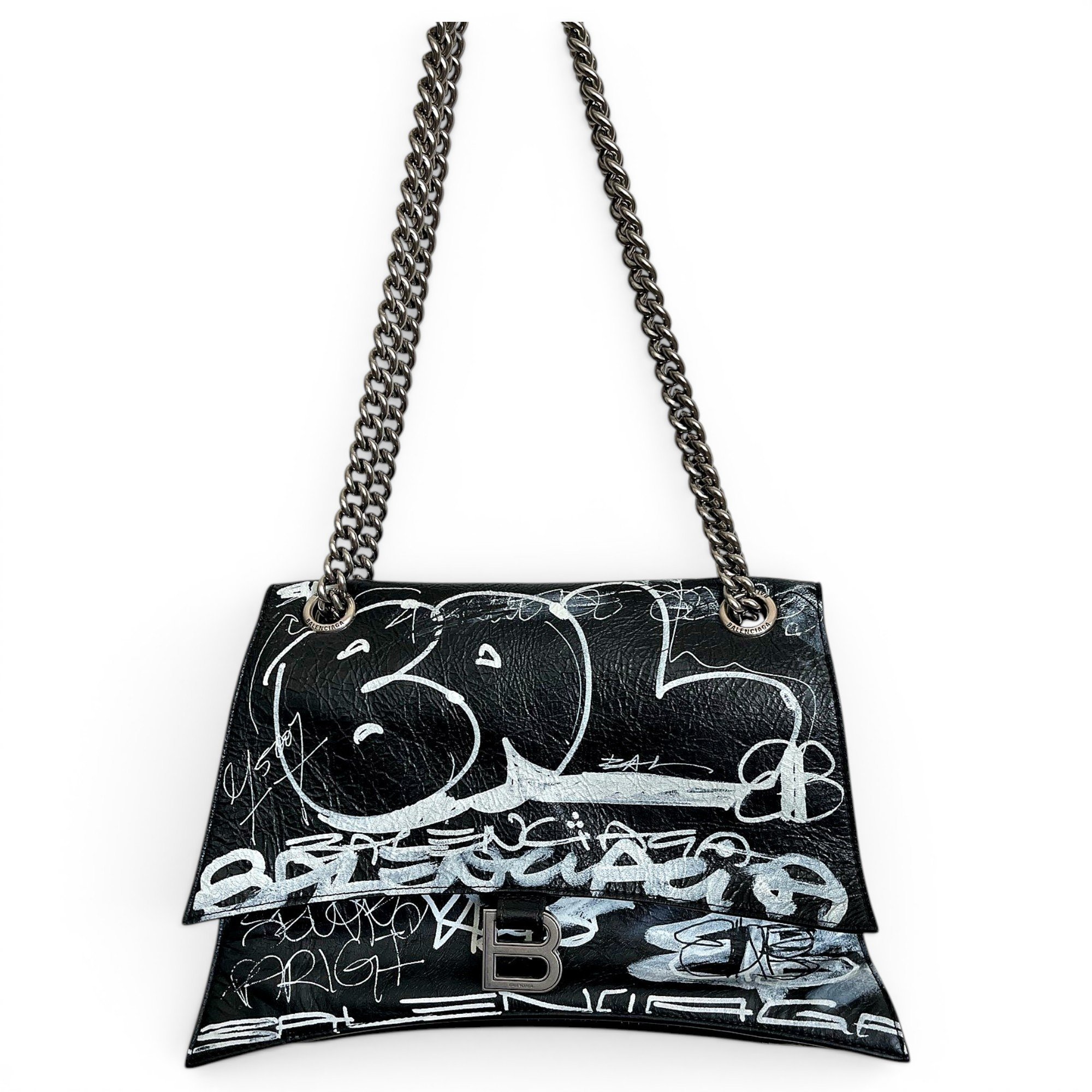 Crush leather handbag