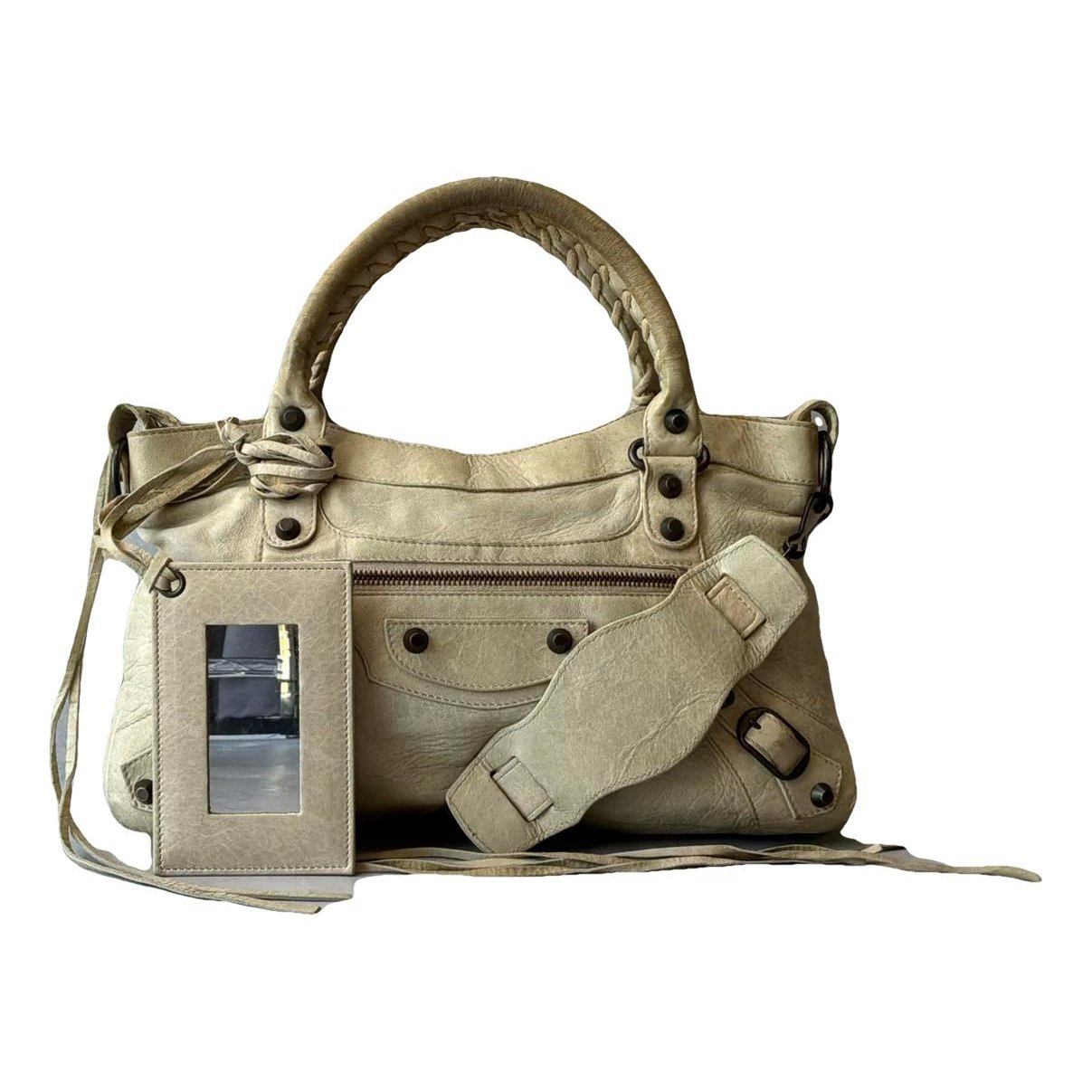First leather handbag