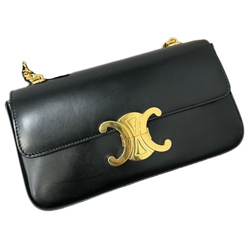Triomphe chain leather handbag