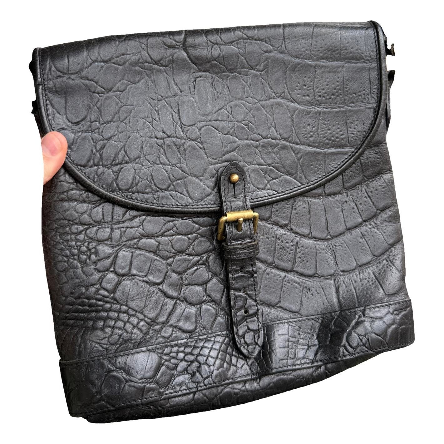Leather clutch bag