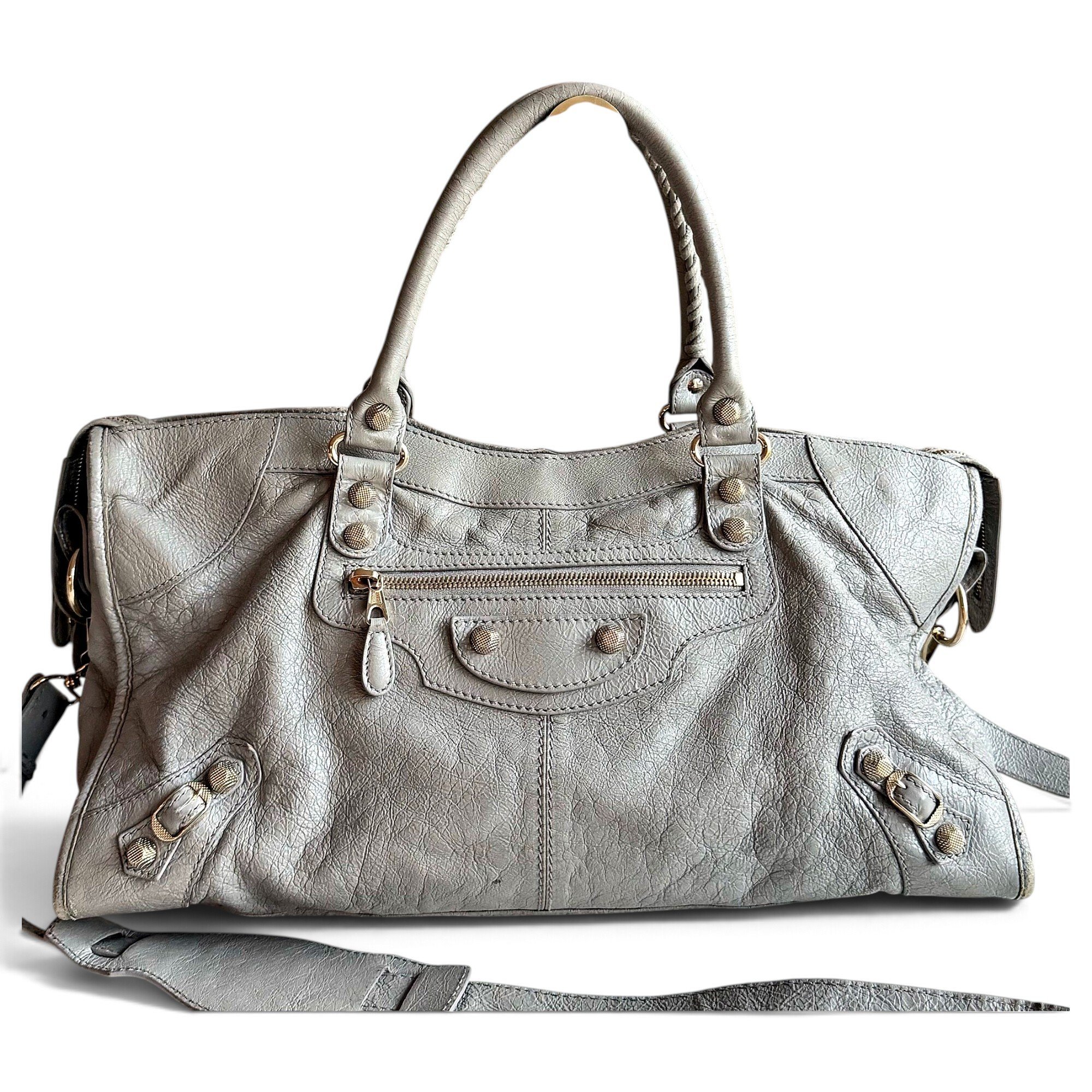 City leather handbag
