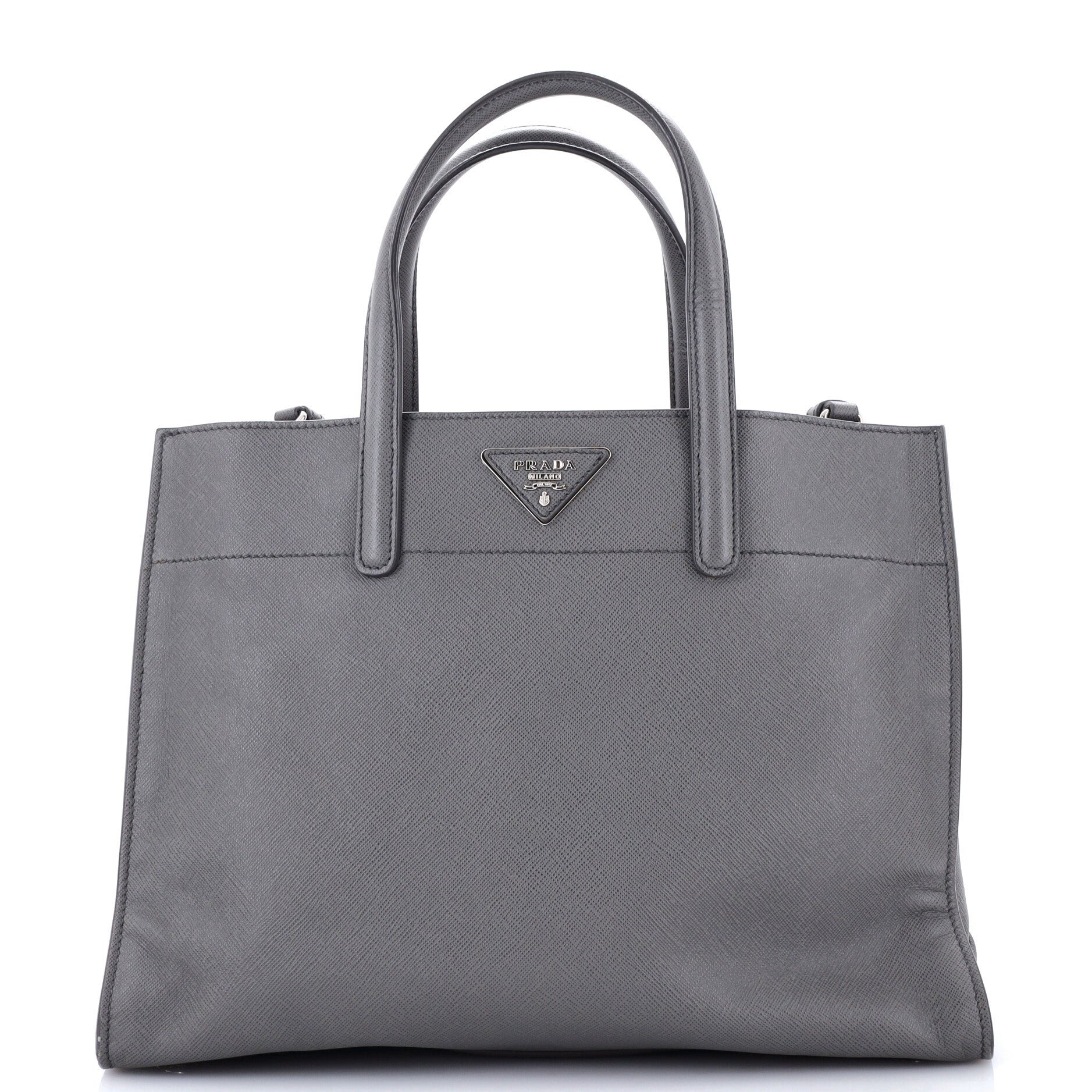 Soft Triple Pocket Convertible Tote Saffiano Leather