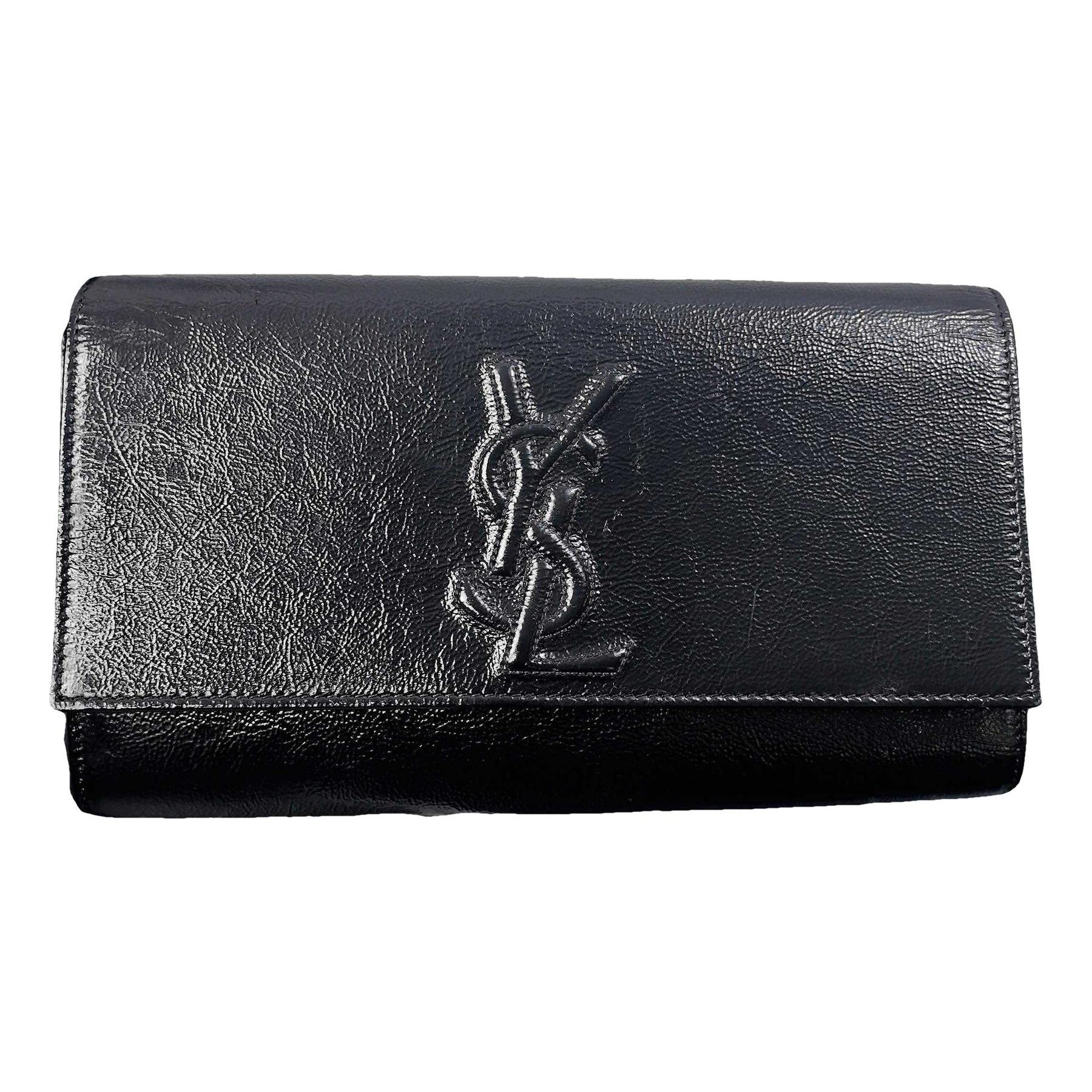 Leather clutch bag