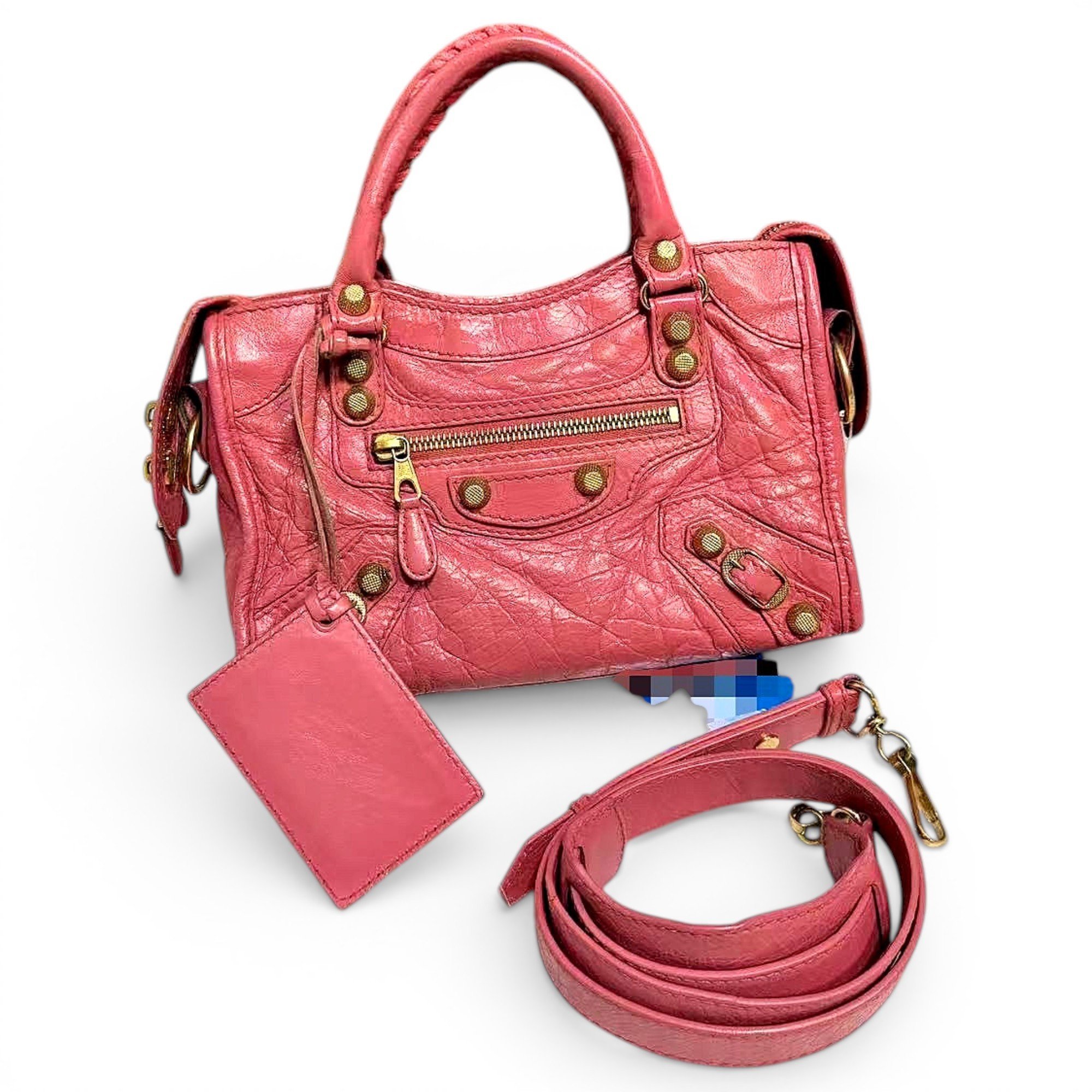 City leather handbag