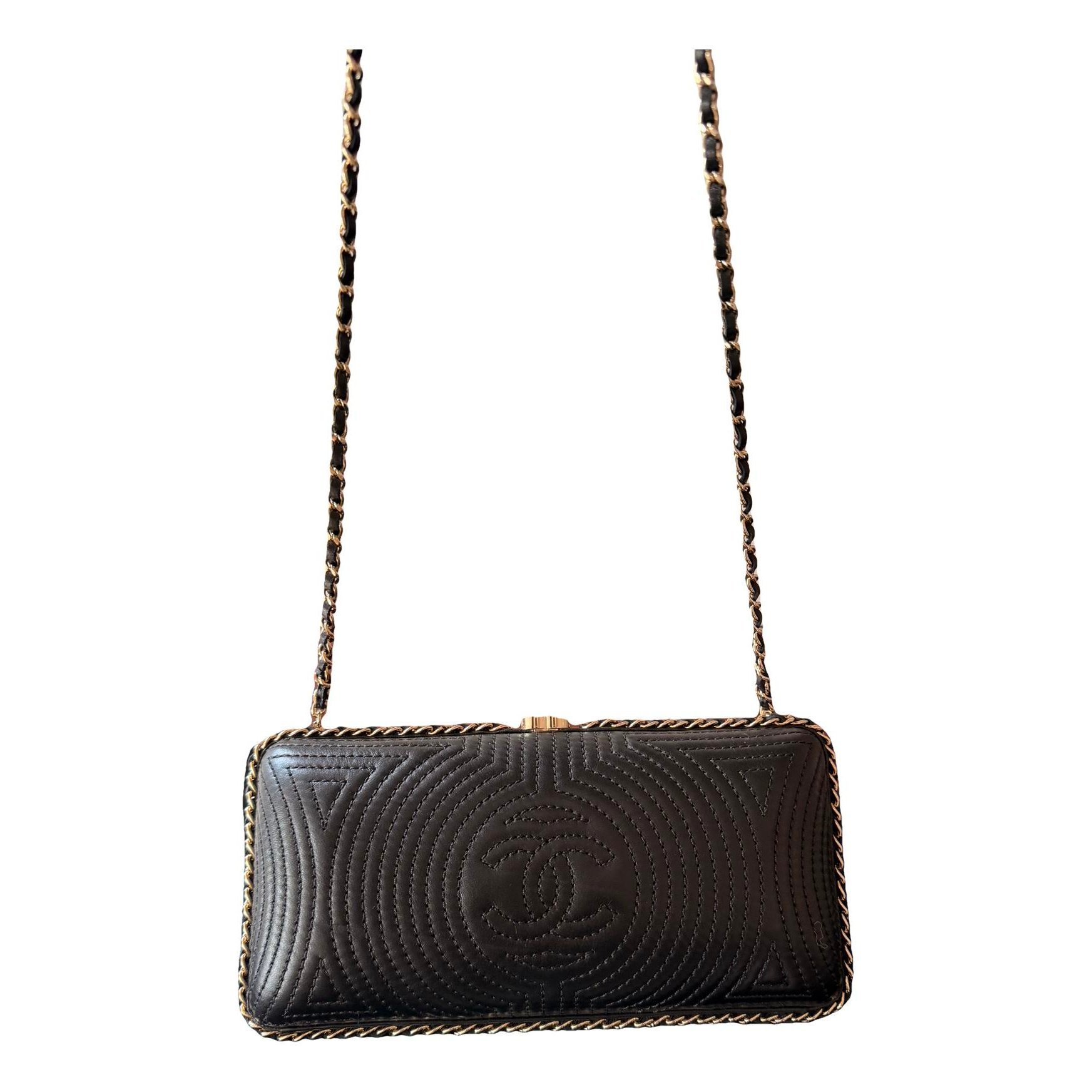 Leather clutch bag