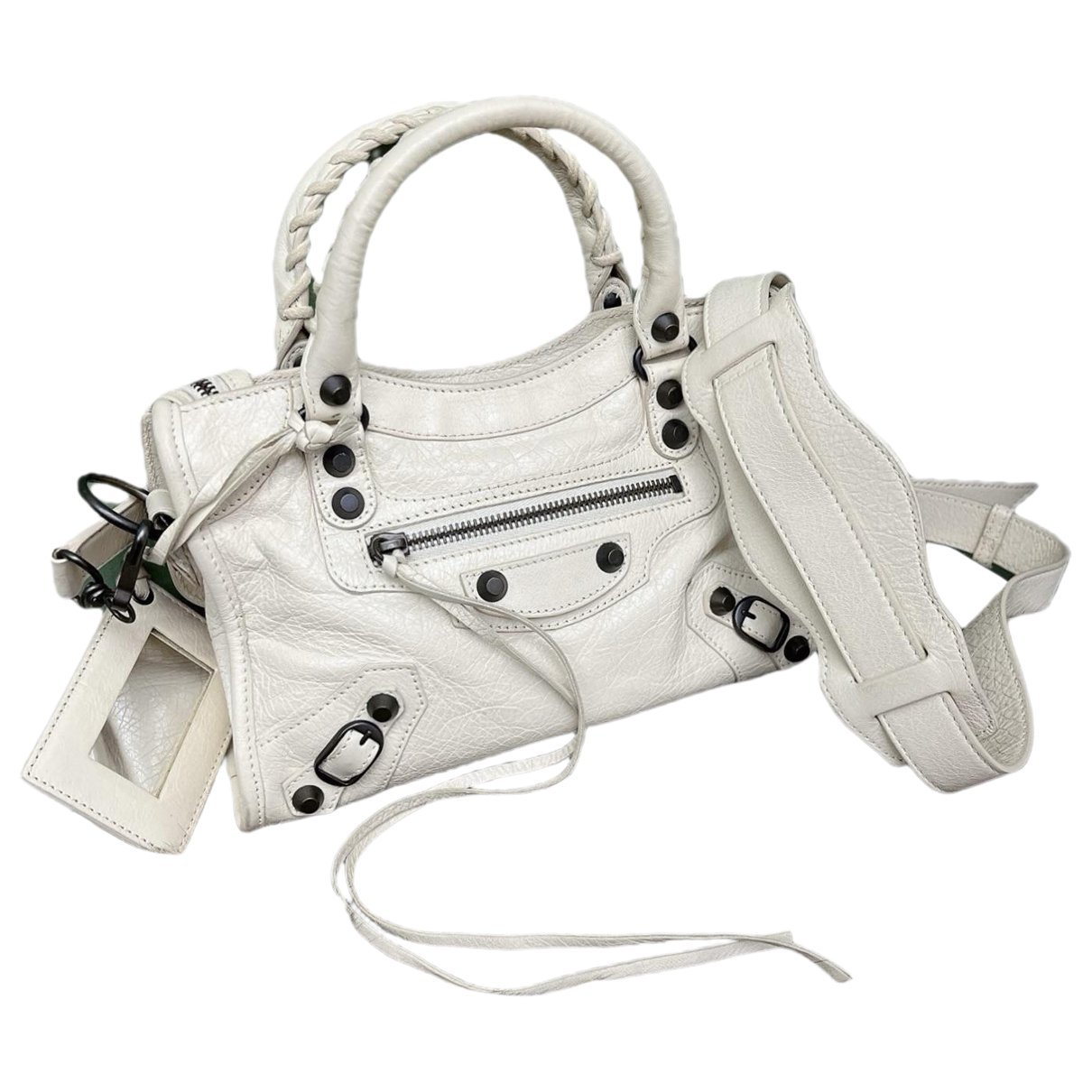City leather handbag