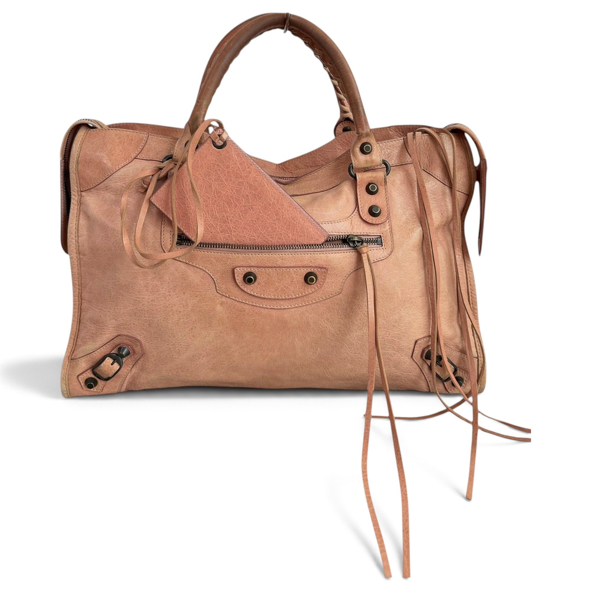 City leather handbag