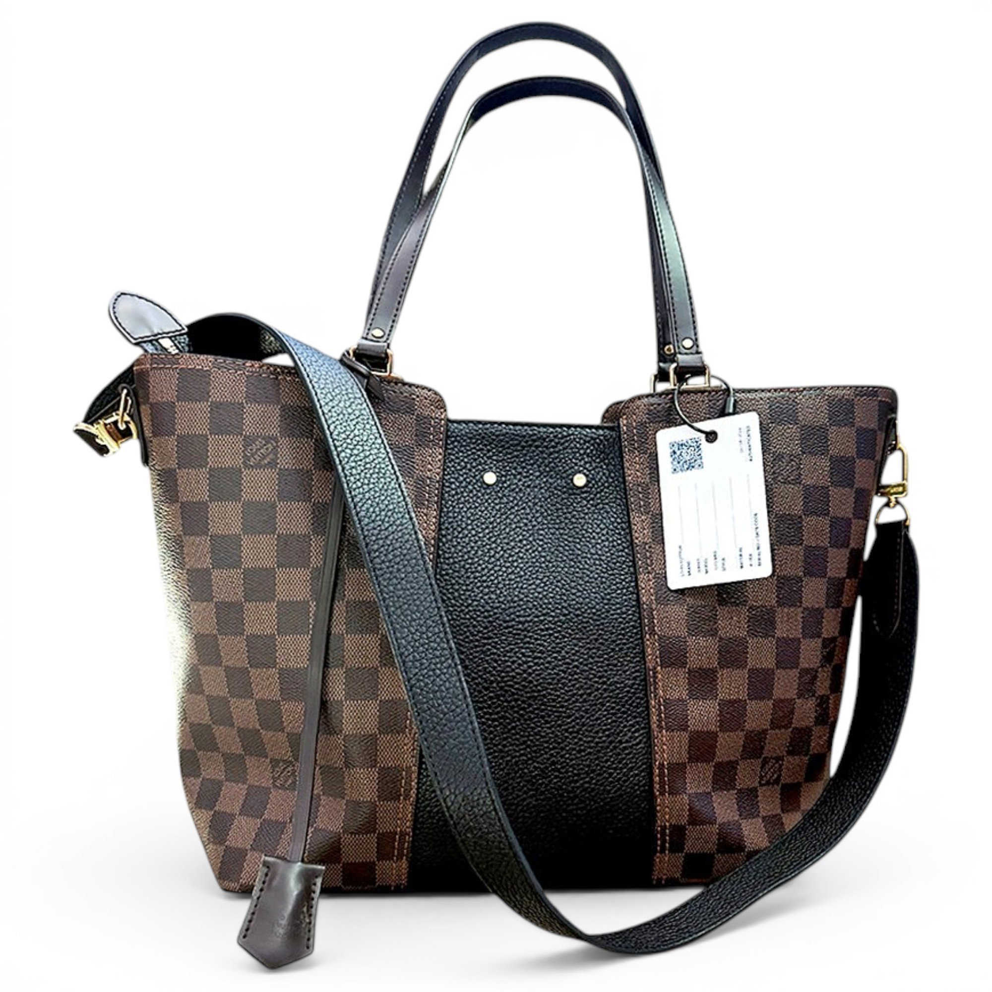 Jersey leather tote