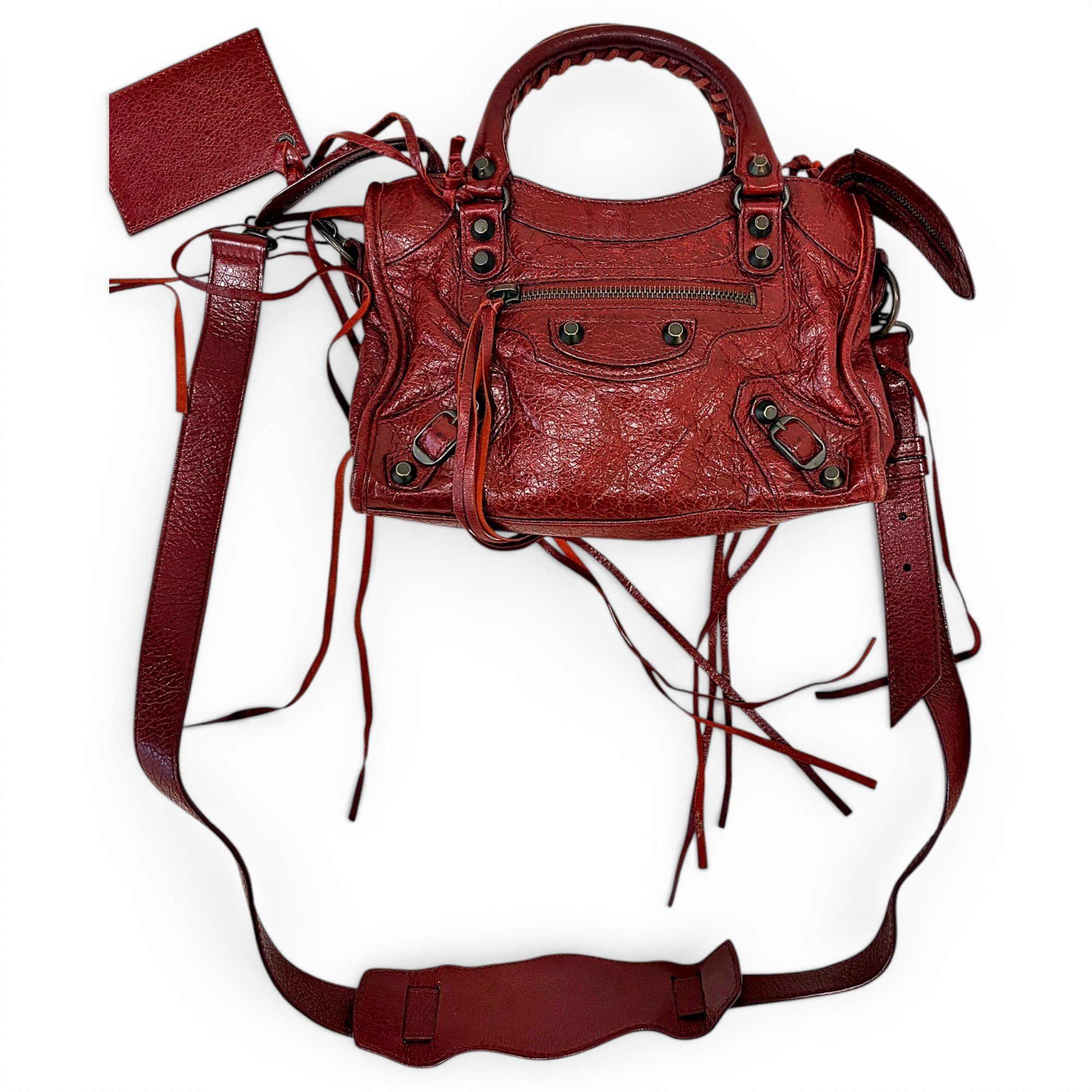 City leather handbag
