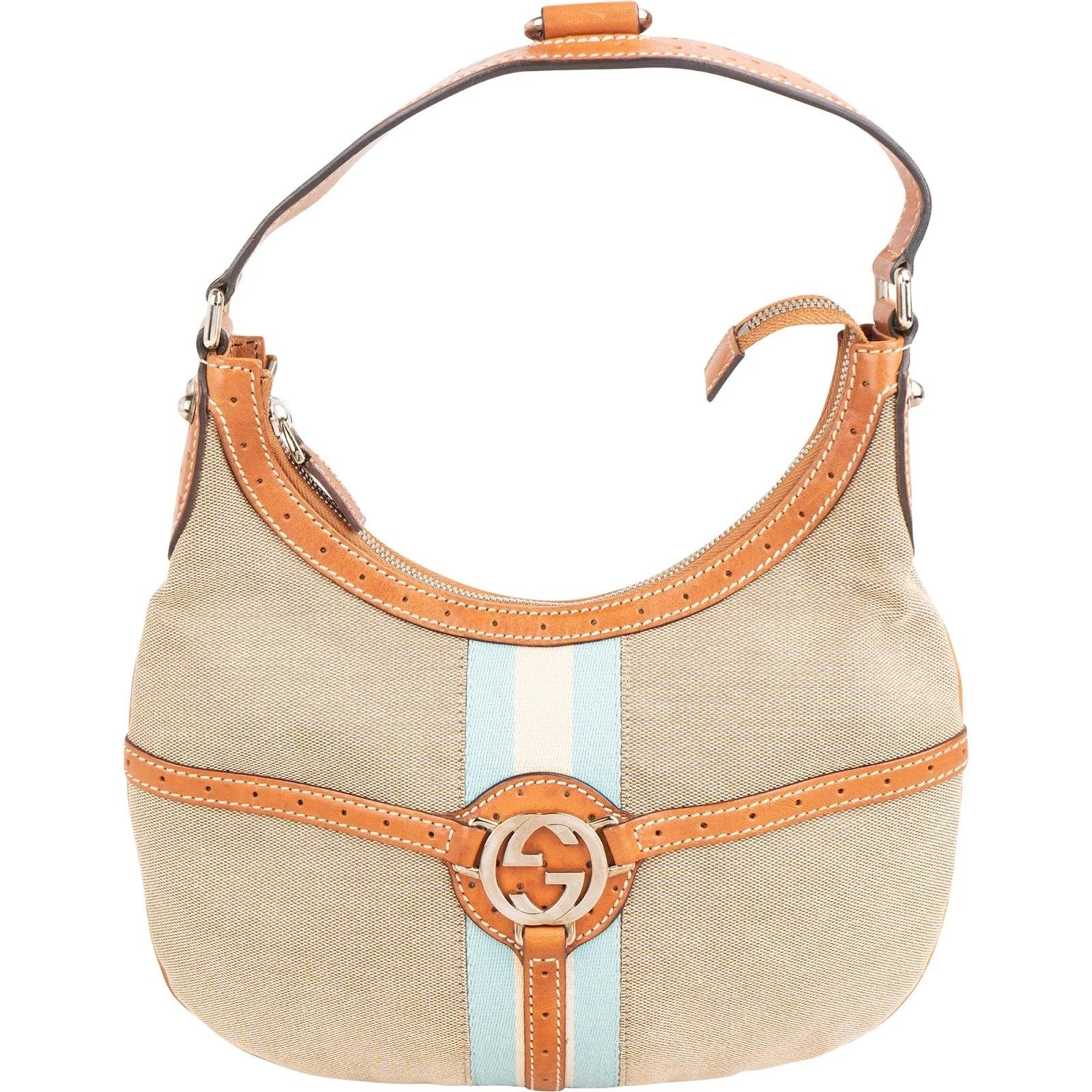 Interlocking leather handbag