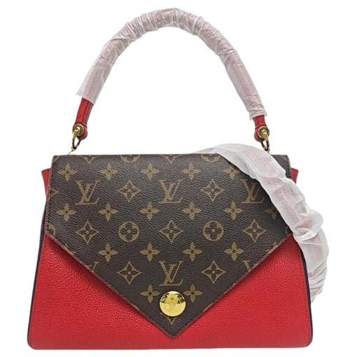 Double V leather handbag