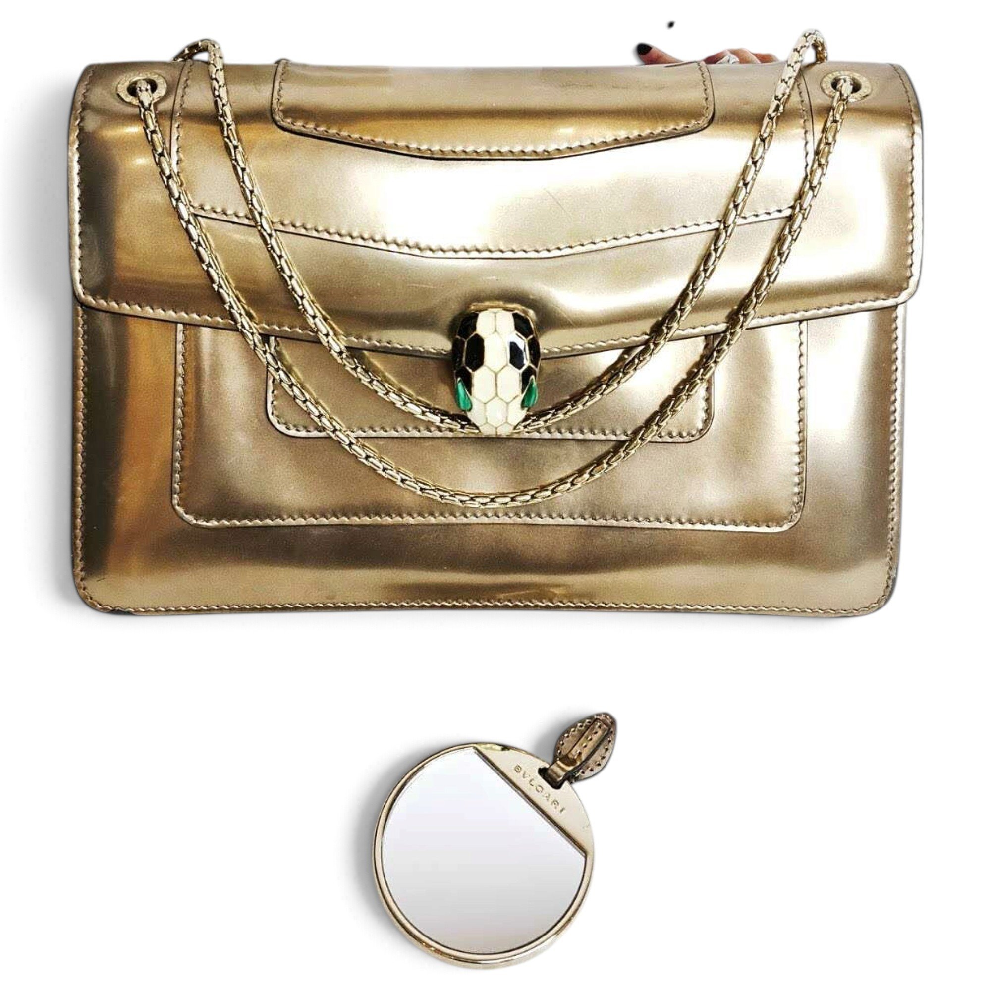 Serpenti patent leather handbag